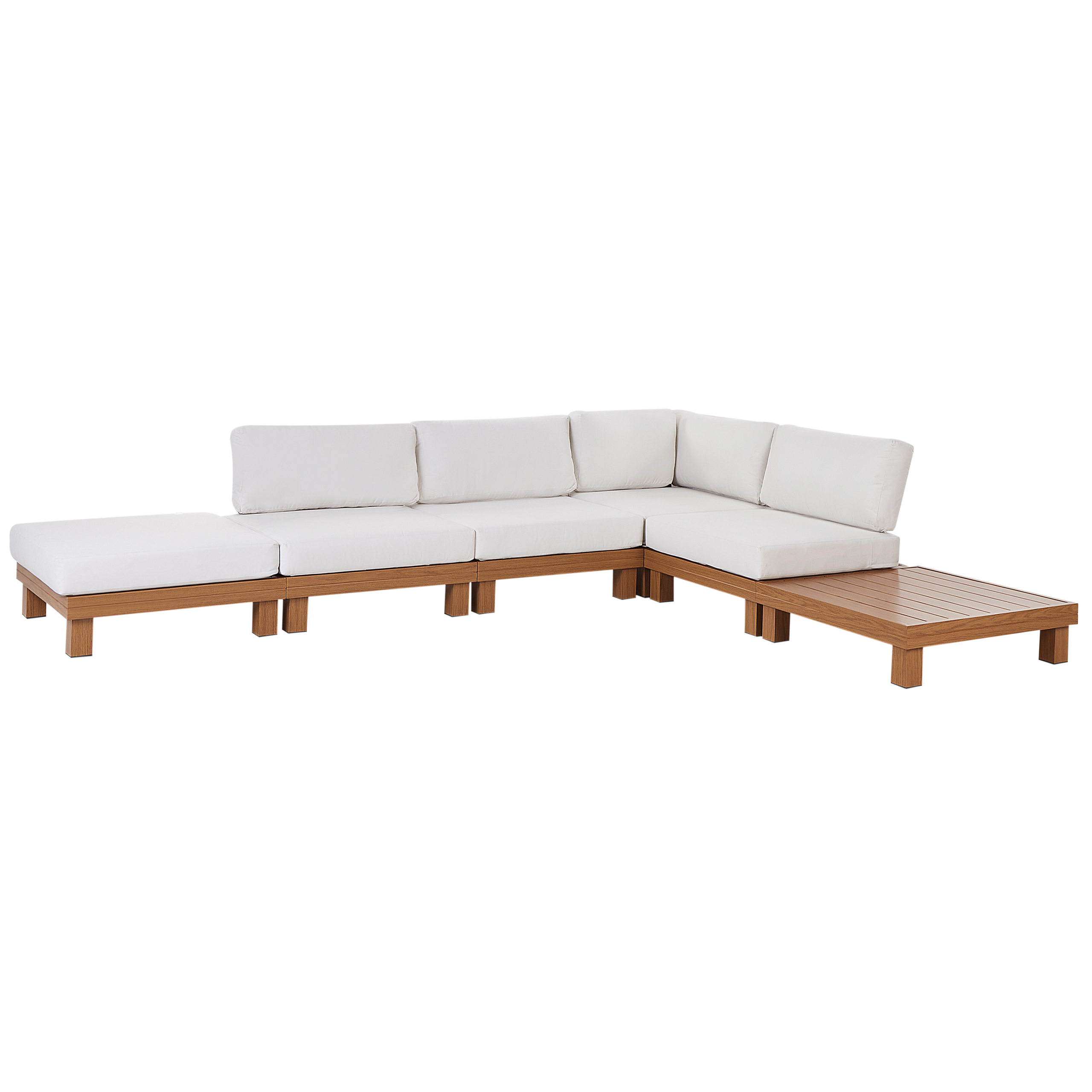 Beliani Conjunto esquinero de jardín 5 plazas SANZA Izquierda modular Metal Blanco - 2