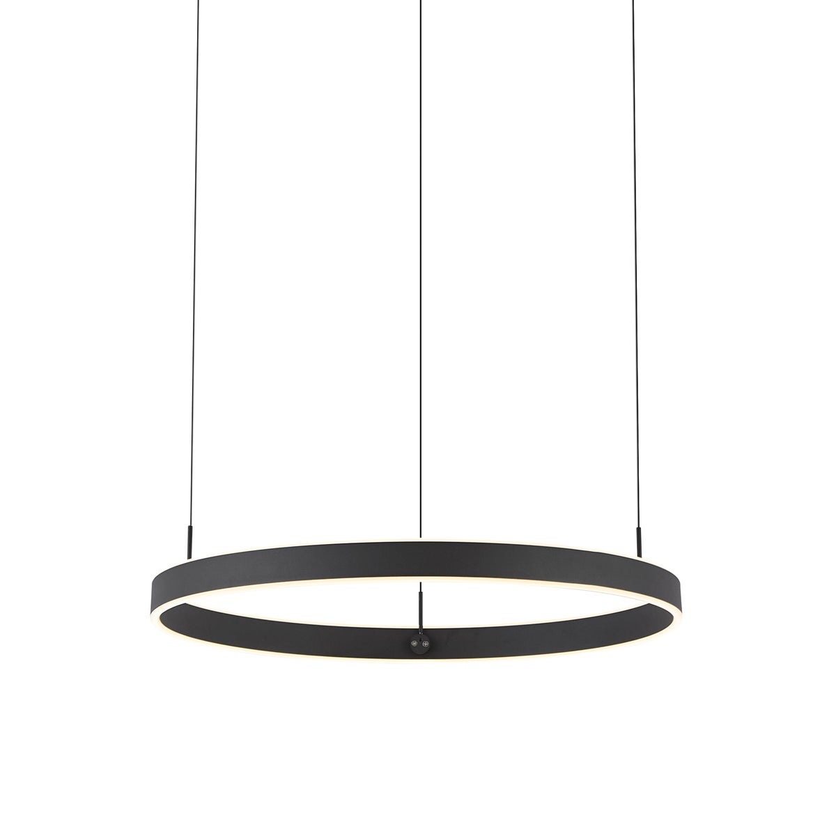 Qazqa nowoczesny lampa wisząca do stołu jadalnego - Titmus - czarny, okrągły, led zintegrowana 52w zestawie, Integrated led