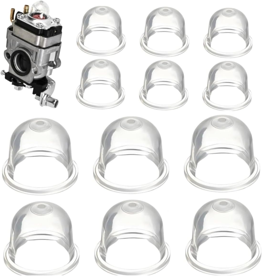 12-częściowa pompa Echo White z pompką paliwową, 19 mm/22 mm, do gaźnika, miski olejowej, korka zapłonowego, pompy paliwowej do kosiarki, dmuchawy, po