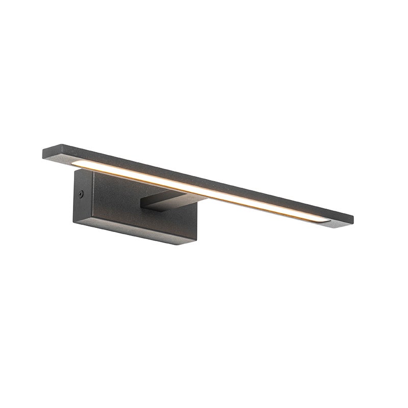 Qazqa moderne applique murale - Jerre - noir, led intégrée 22w incluse, Integrated led, 2700k, blanc chaud, 41.5cm, IP44, idéal - 6