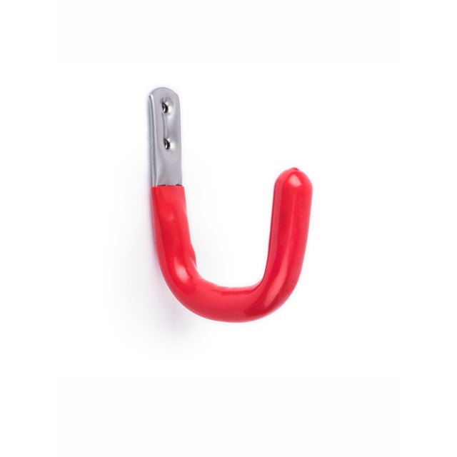 Crochet multi-usages simple avec antidérapant | Fabriqué en acier | Finition rouge | Grande capacité de charge | Mesures 24*119*95mm | Système de