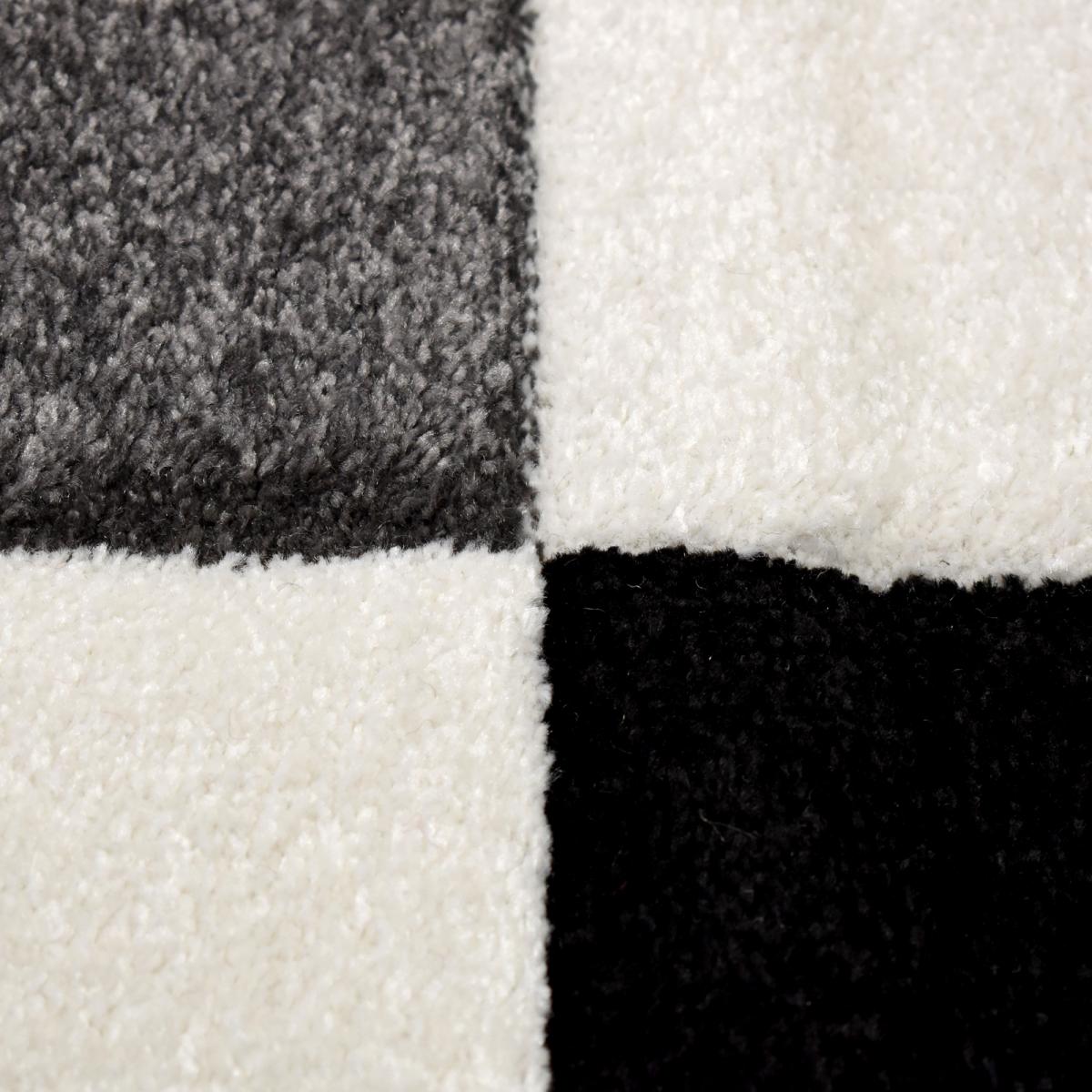 tapis salle à manger 200x290 tissé rouge rectangle motif damier LYN8 COMMA - 5