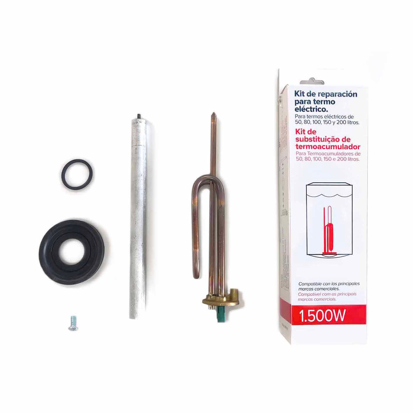 Ariston Thermo Group  Kit De Recambios Para Termos Eléctricos, Resistencia Curva + Ánodo De Magnesio + Junta De Goma + Tornillo De Fijación , Leroy Merlin