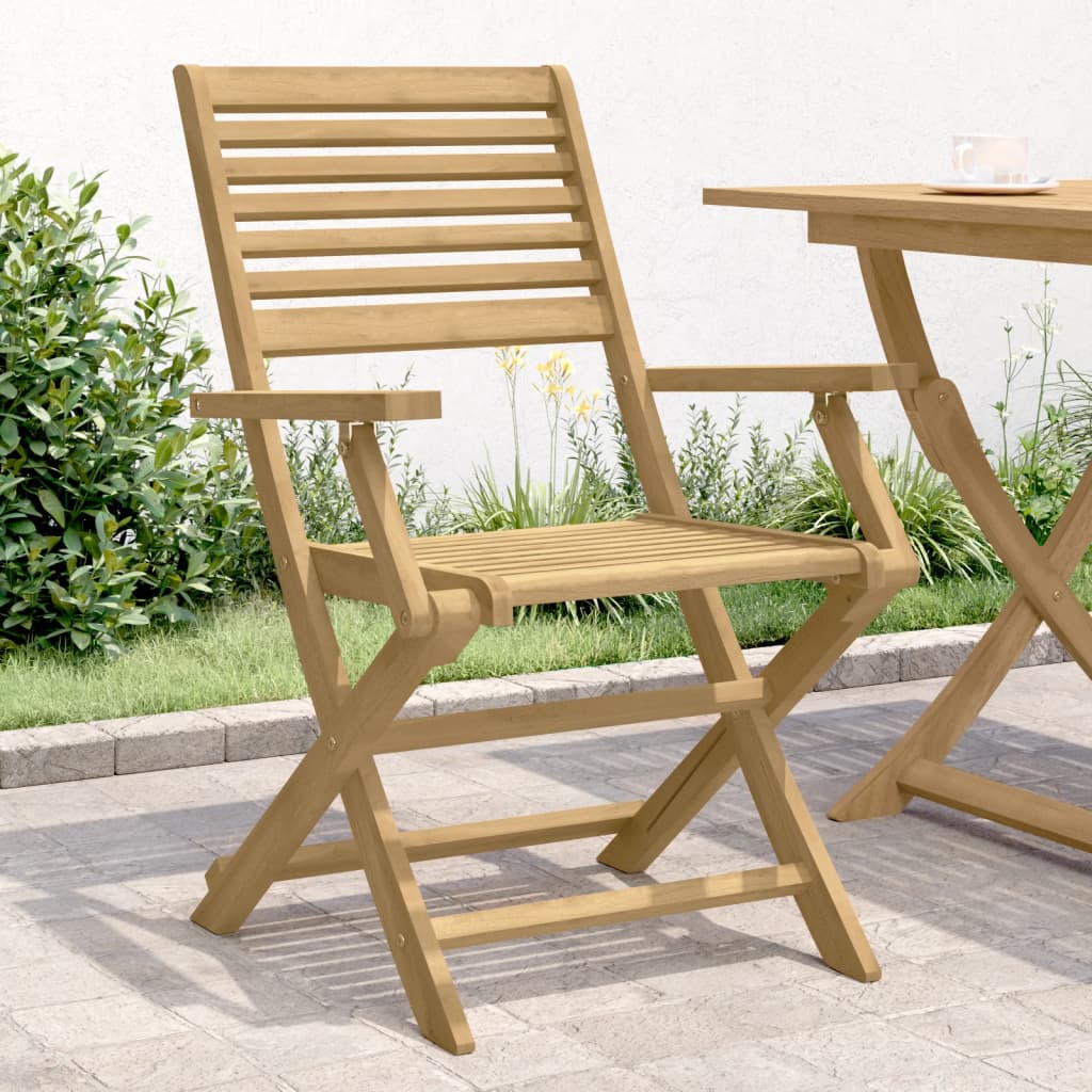 Set di sedie da giardino pieghevoli in legno massello di acacia