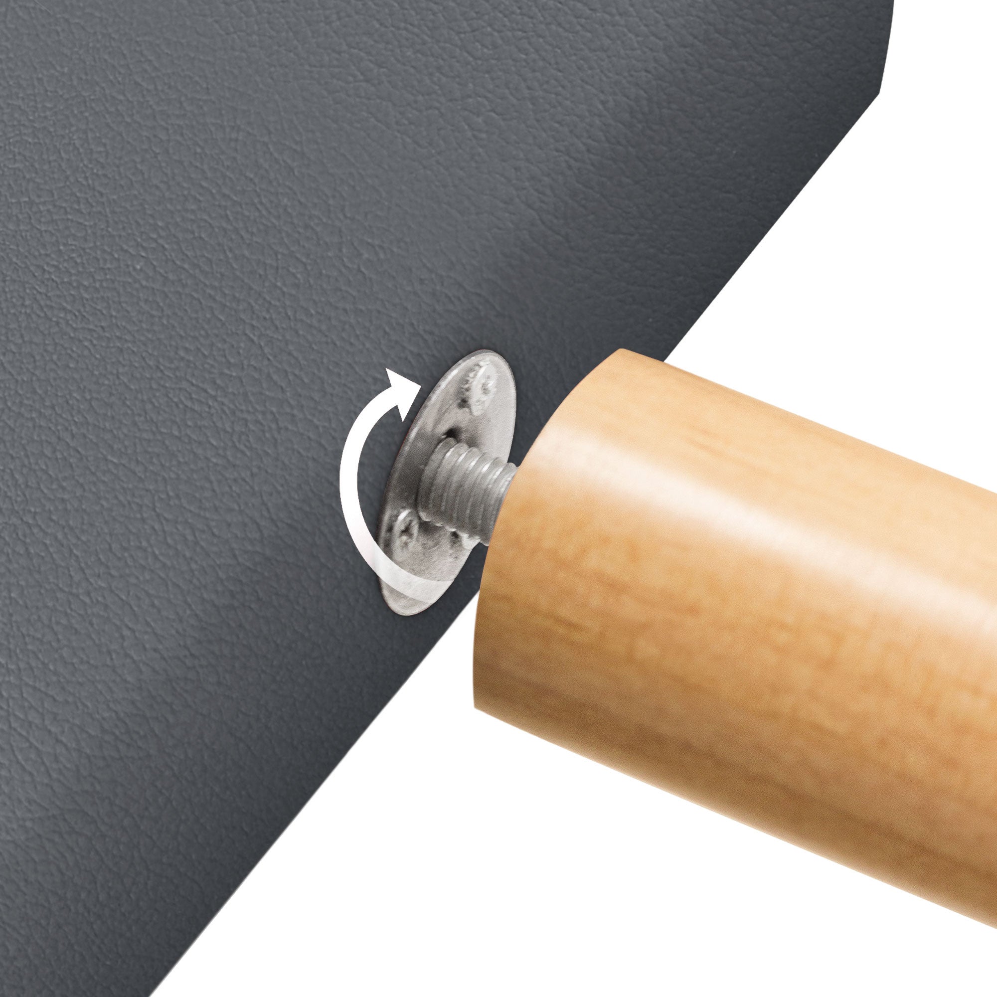 DHOME Cabecero de Polipiel Liso y con Patas cabeceros Cabezal tapizado Cama (Polipiel Gris, 135cm (Camas 120/135/140)) - 6