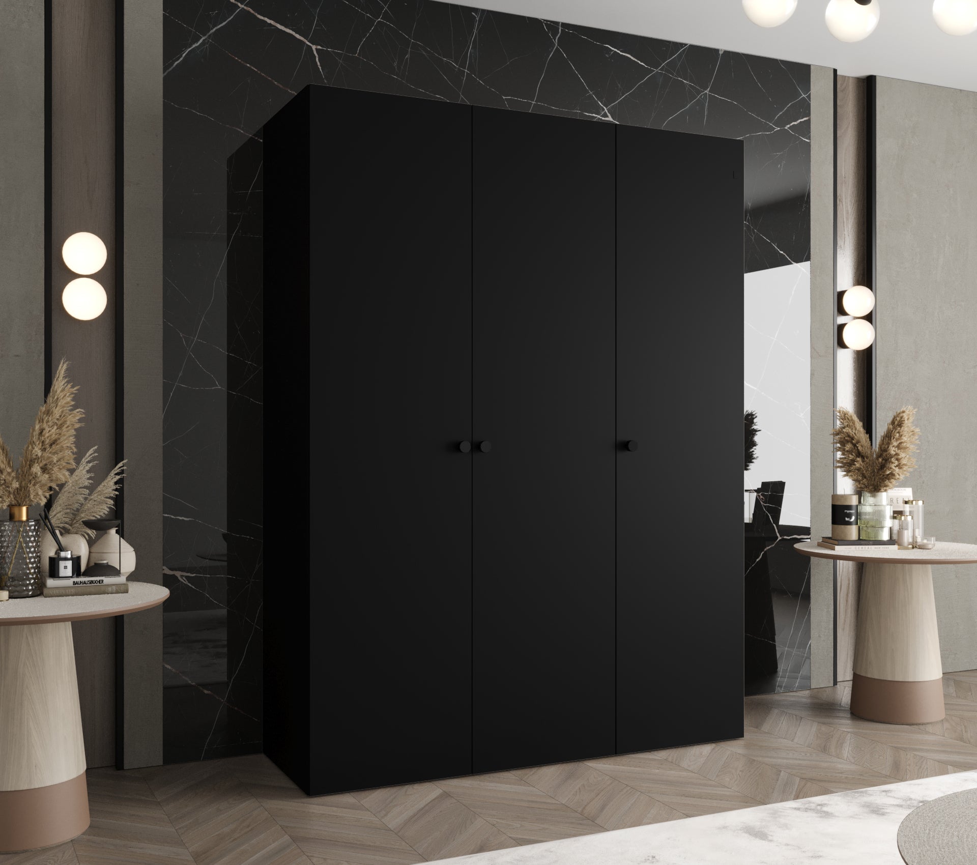 Szafa uchylna otwierana Parma 1 150 x 52 x 202 cm czarny + u. czarny Abiks Meble - 2