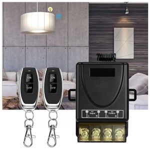 Mengshen Kit Interruttore Wireless Per Luci - Telecomando A Radiofrequenza 433MHz, Portata 30m, Impermeabile IP66, Nessun Cablaggio - 3