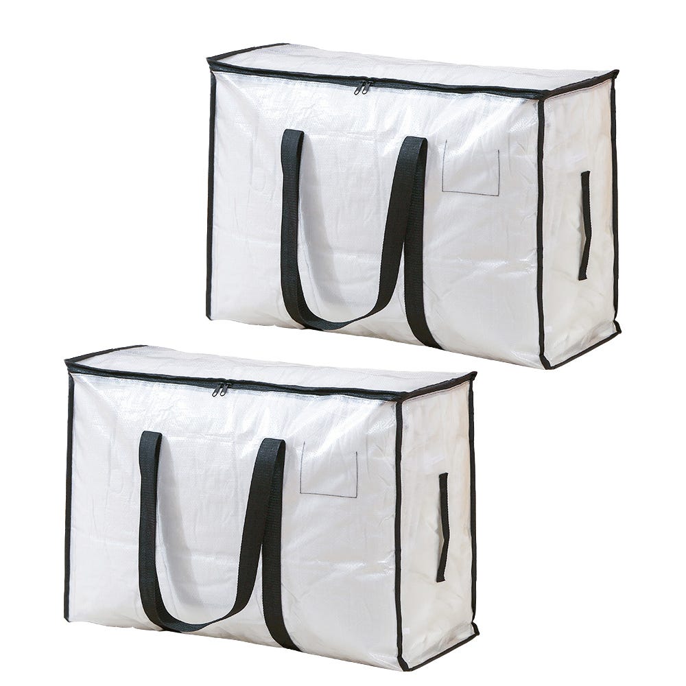 Portaoggetti robusto con manici rinforzati, borsa portapiumino con doppia cerniera, 50 x 35 x 46 Portaoggetti robusto con manici rinforzati, borsa portapiumino con doppia cerniera, 50 x 35 x 46