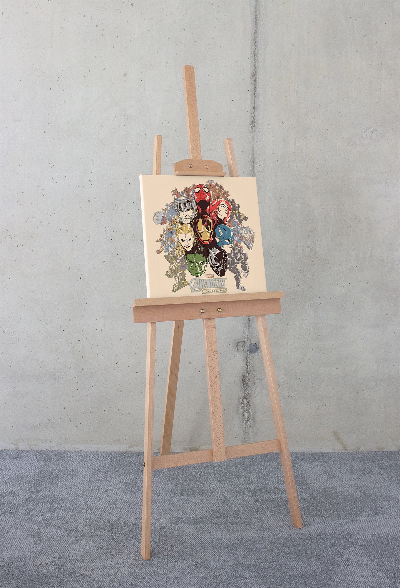 Lienzo impreso en komar - marvel avengers strike back - talla: 40 x 40 cm
