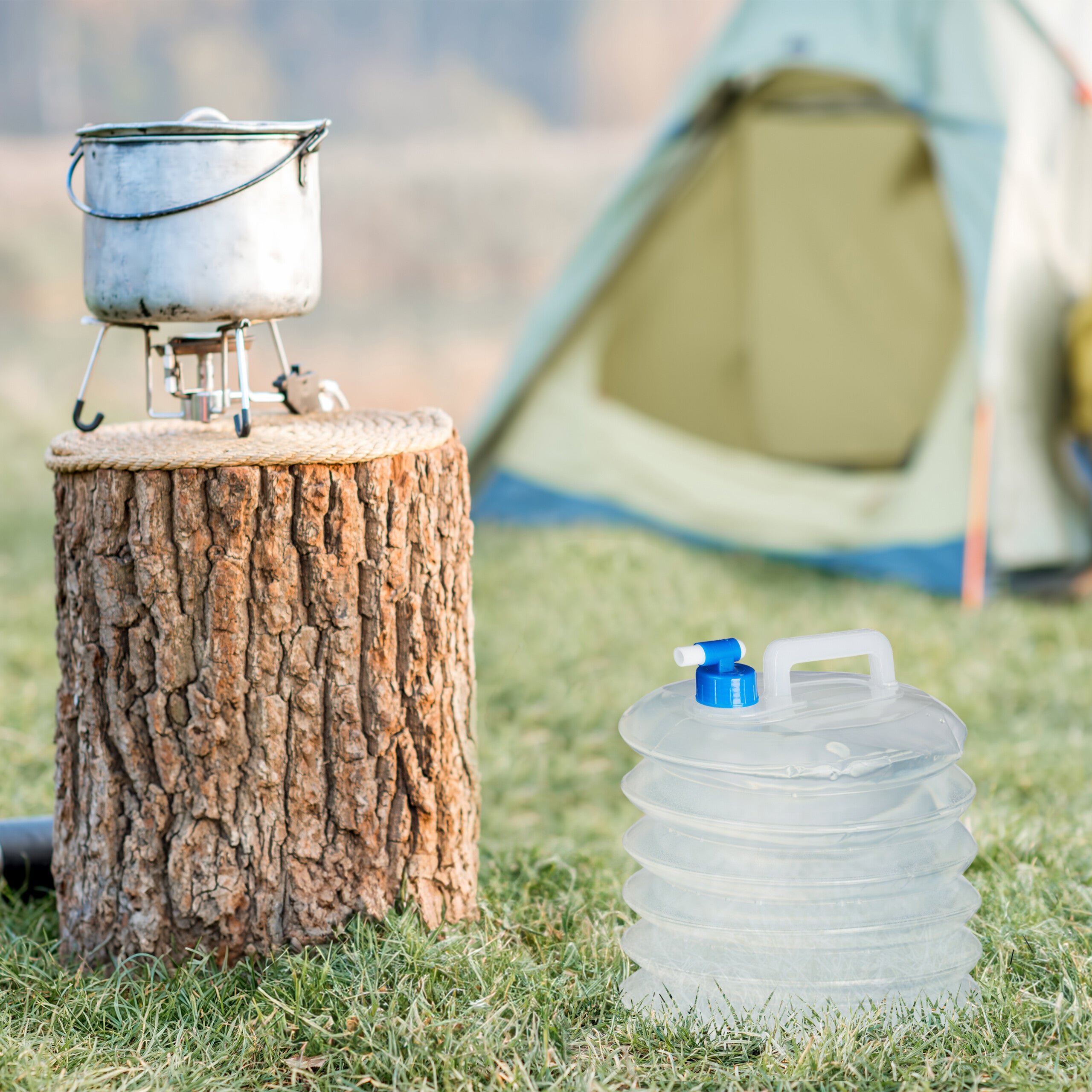 Jerrycan pliable ovale lot de 4 pour camping, festival, jerricane, goût neutre, bidon à eau 5 L sans BPA, Relaxdays - 2