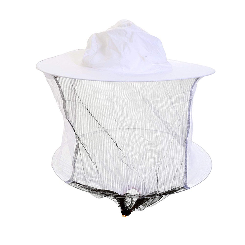 Chapéu de proteção, em malha preta e branca, chapéu de apicultor com anel duplo de aço. - 8
