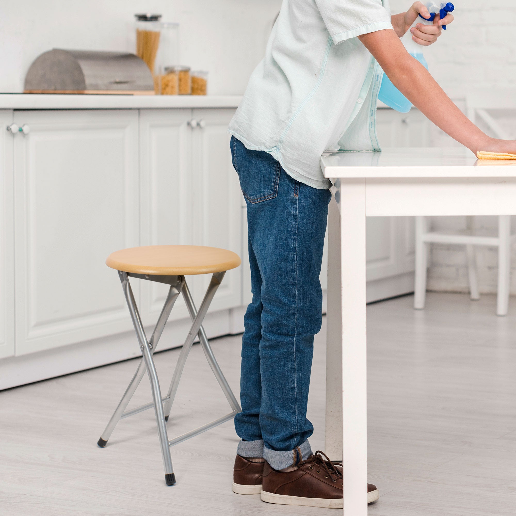 Taburete Plegable de Madera - 30 x 45 cm - 2