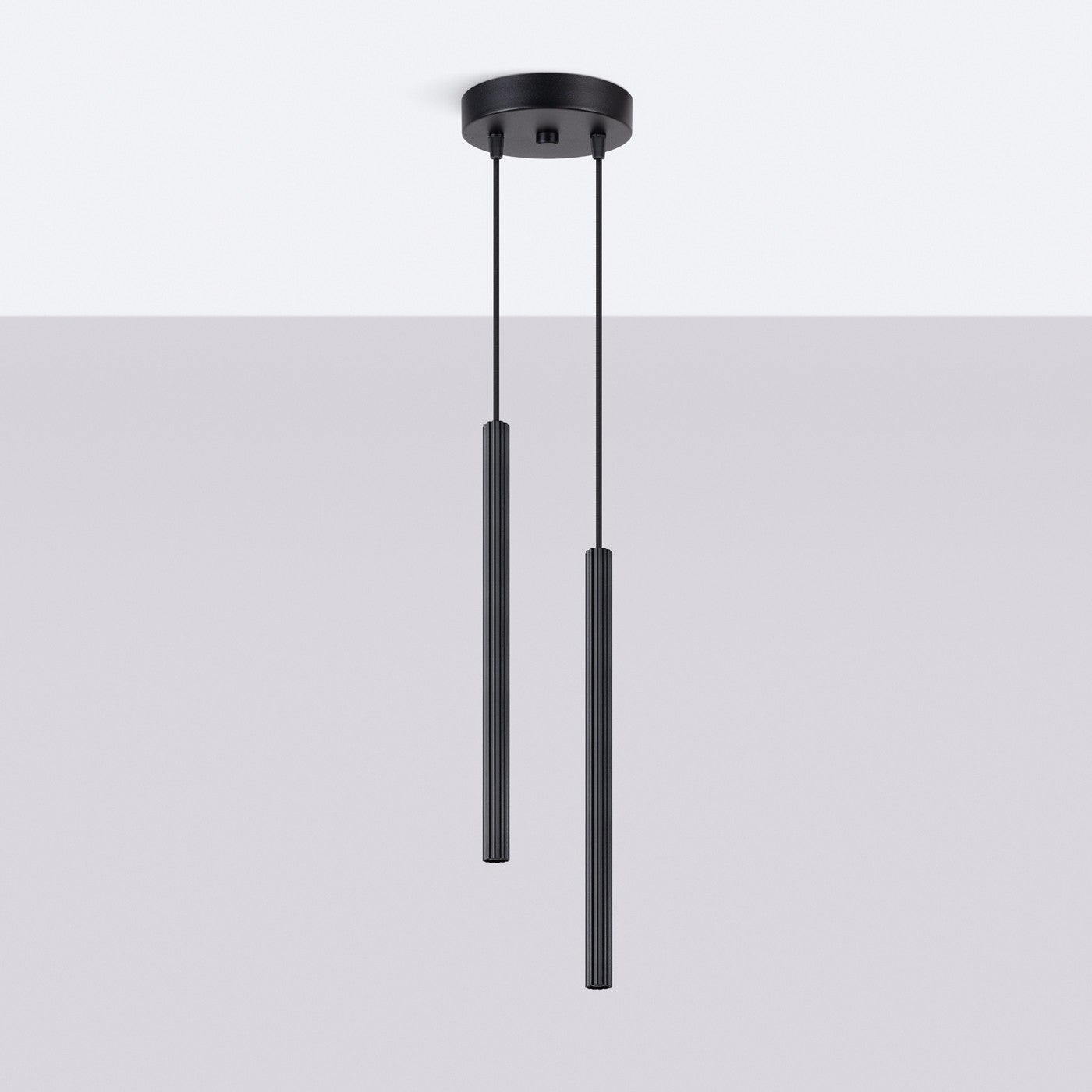 Lampa sufitowa ryflowana ARCHE czarna 2xG9x8W metal wym:118x15x15cm IP20 Sollux Lighting - 3