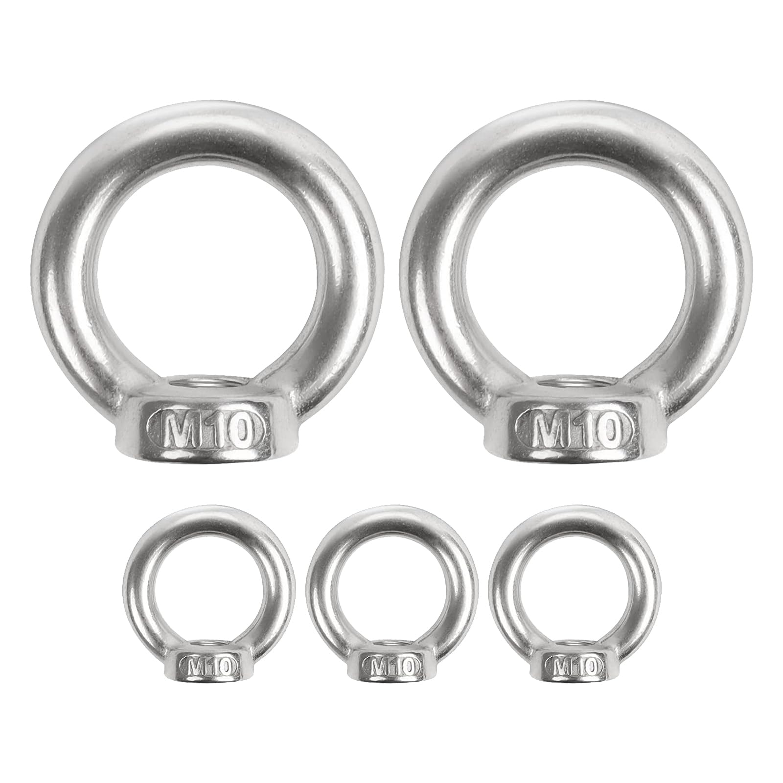 Mooche Lot De 8 Crochets Œillet Acier Inox 304 - Fixation Plafond/Mur Robuste, Pour Hamac, Balançoire, Sac Boxe, Plantes Suspendues