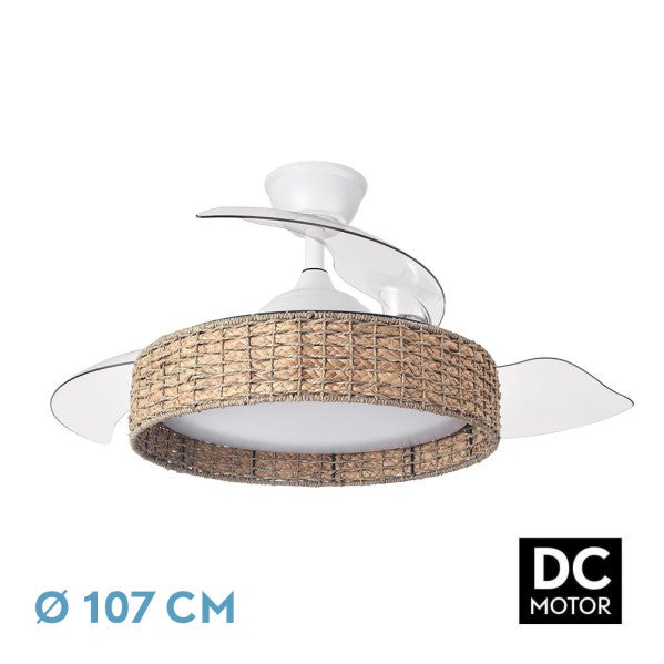 Ventilateur De Plafond MARINE DC - IP44, Marron, 6 Vitesses, Télécommande, Pour Pièce Jusqu’à 17 M²