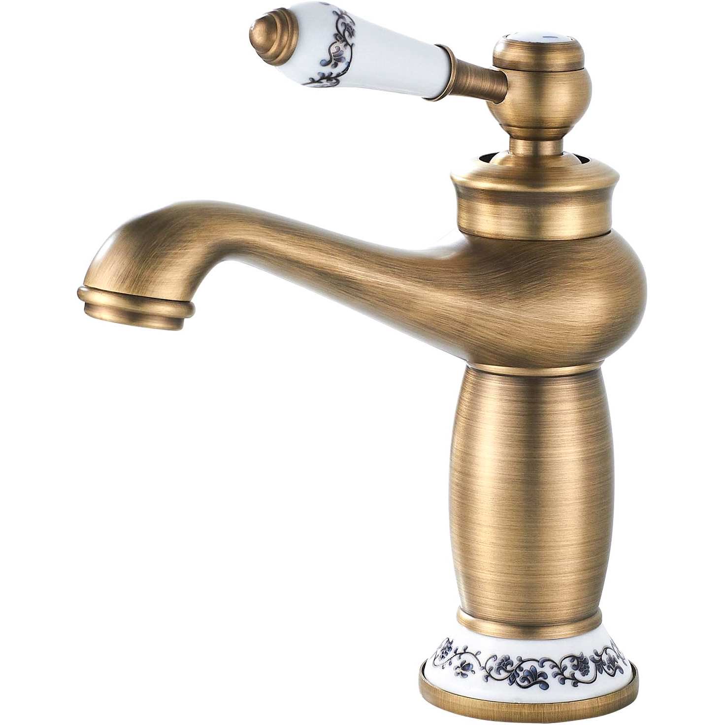 Bateria umywalkowa, bateria łazienkowa, bateria umywalkowa w stylu retro z regulowaną ciepłą i zimną wodą - Z wężem doprowadzającym wodę