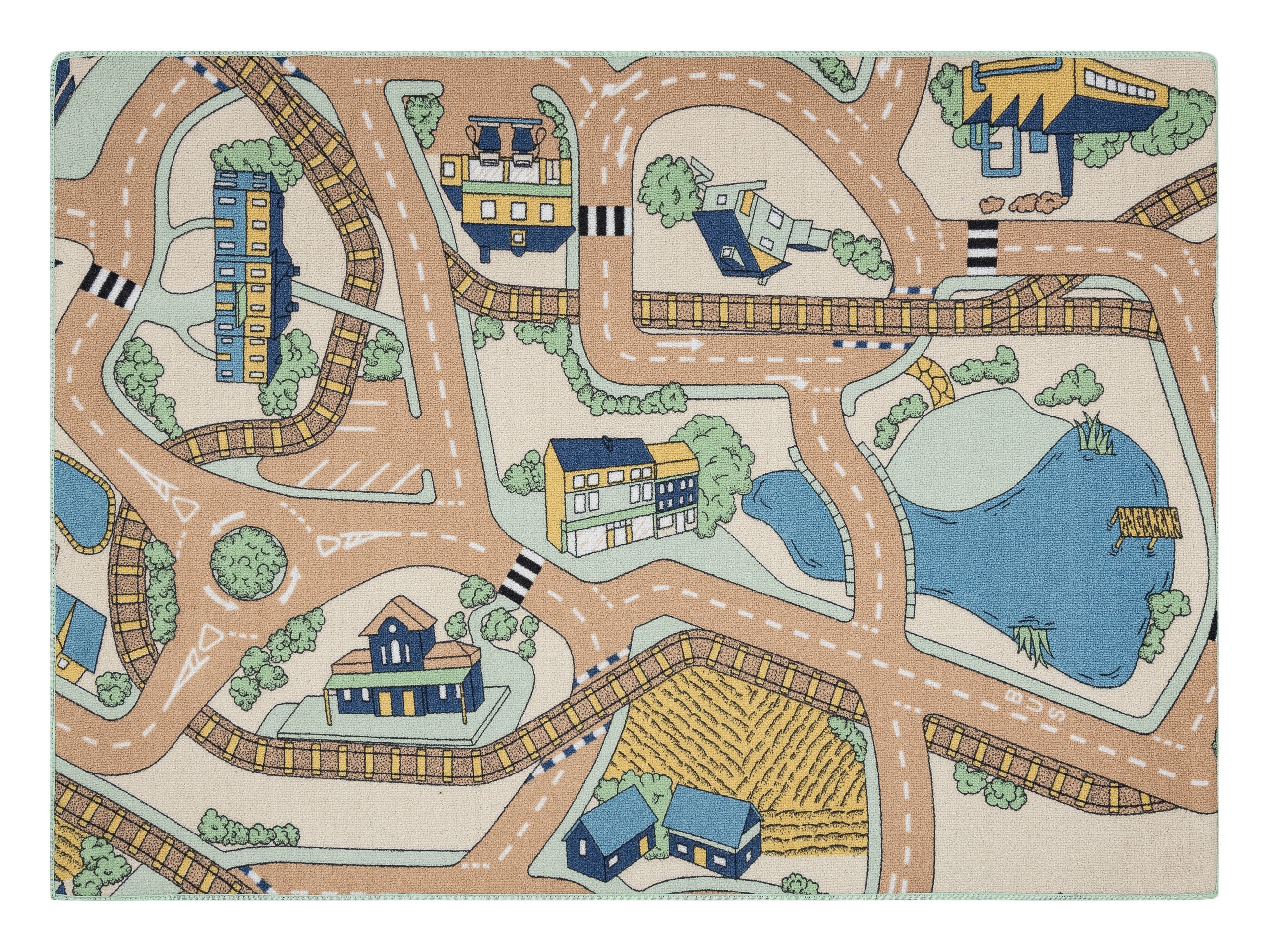 Tapis Antidérapant 'Métro' Motif Ville - 100x150 Cm Environ - Neuf Avec étiquettes - Idéal Maison/École