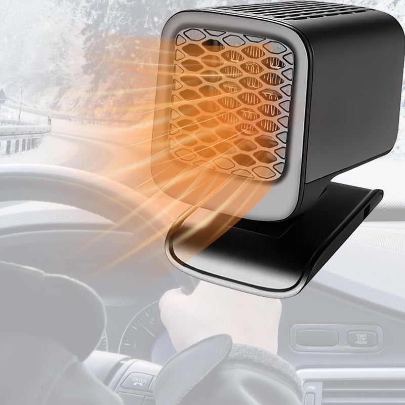 Ogrzewacz samochodowy, ogrzewacz 2 w 1 12 V, przenośny ogrzewacz samochodowy 150 W, odszranianie i usuwanie zaparowania