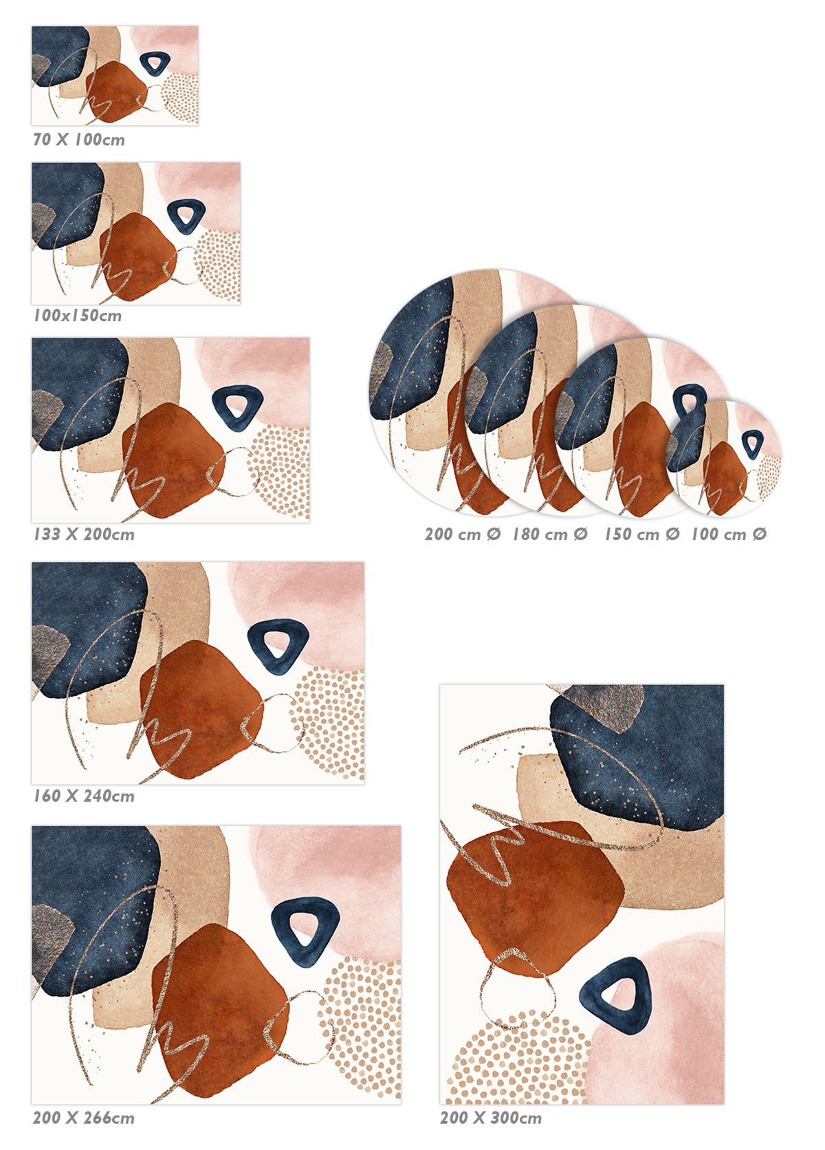 Tappeto antiscivolo in vinile Anastasia 200x300 cm - PVC stampato, lavabile, ignifugo, per salotto e cucina, stile moderno - 5