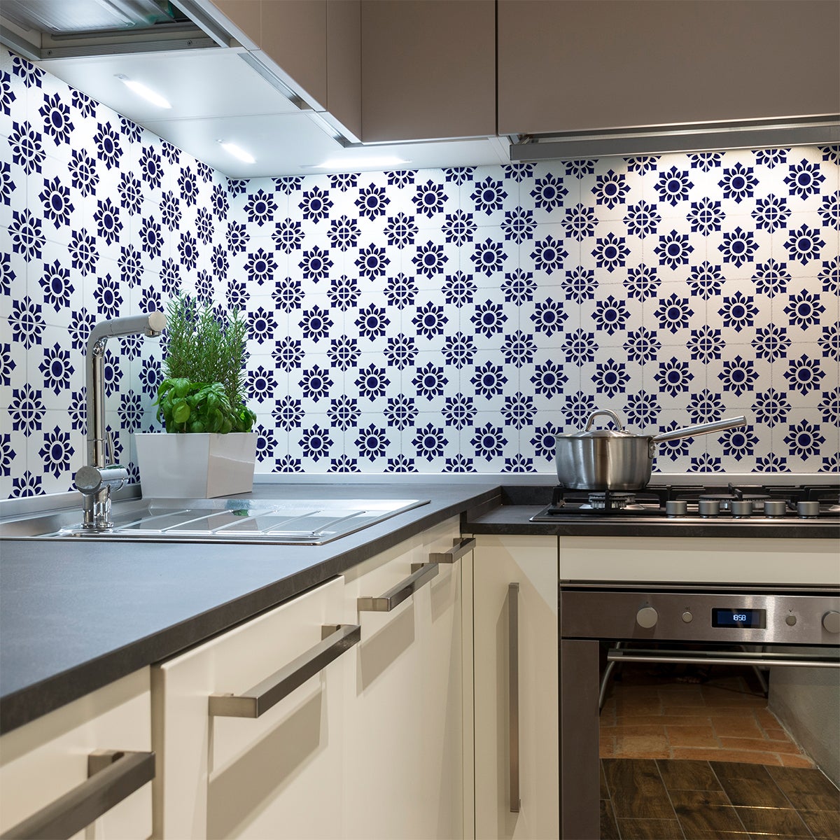 30 vinilos baldosas de cemento azulejos milo - adhesivo de pared - revestimiento sticker mural decorativo - 30stickers10x10cm