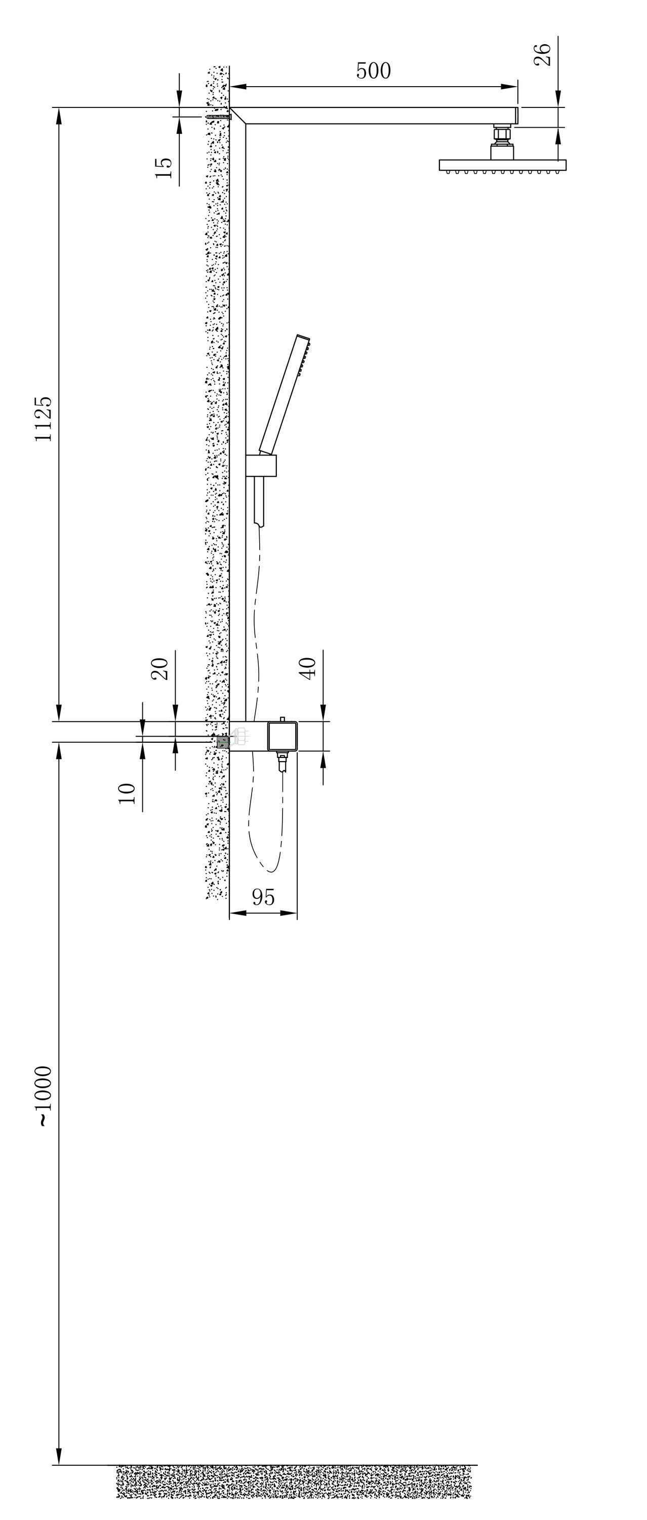 Bernstein Zestaw prysznicowy z termostatem NT6705C deszczownica 30x30 cm - 5
