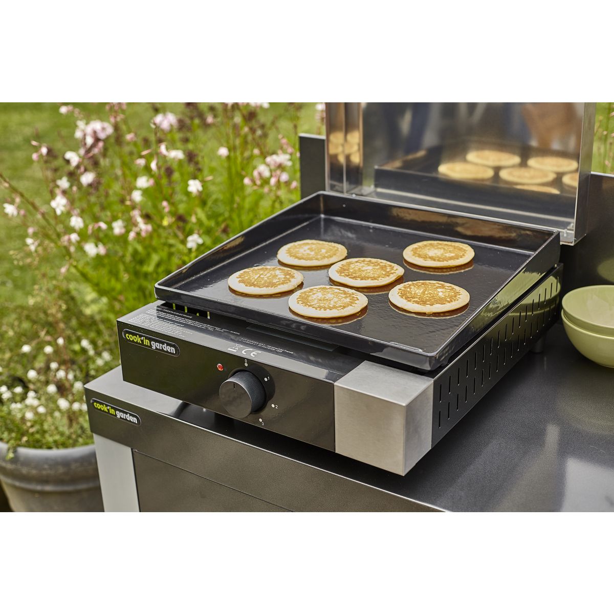 Plancha électrique COOK'IN GARDEN FINESTA 43 cm fonte émaillée avec capot - 2