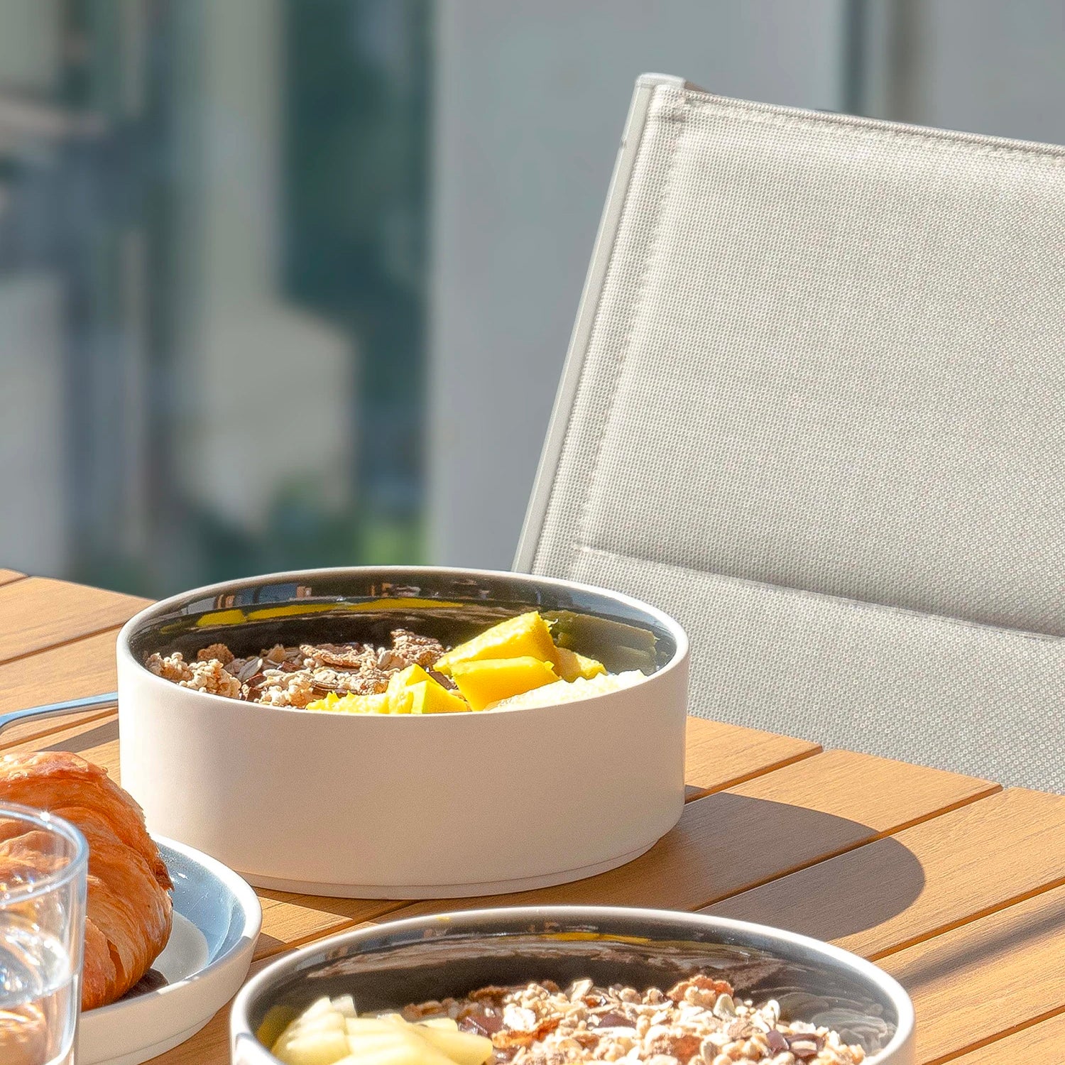 Mesa de comedor balcon 130x70 aluminio y polywood beige - Osaka - 5