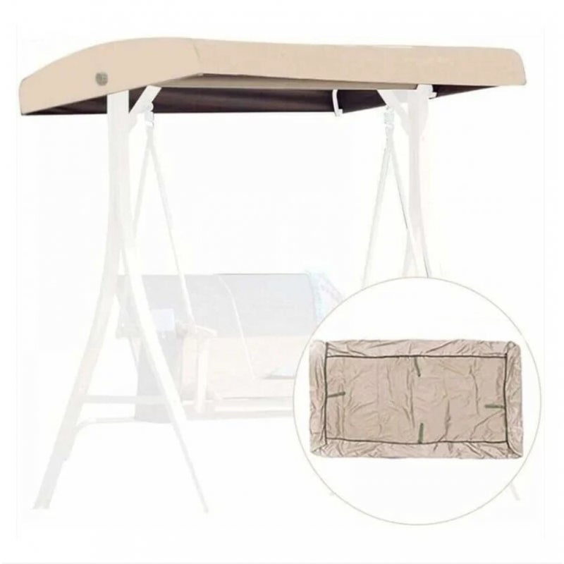 Beżowy daszek wymienny do huśtawki 3-osobowej – pokrowiec wodoodporny, ochrona UV do ogrodu, na patio (191 x 120 x 20 cm)