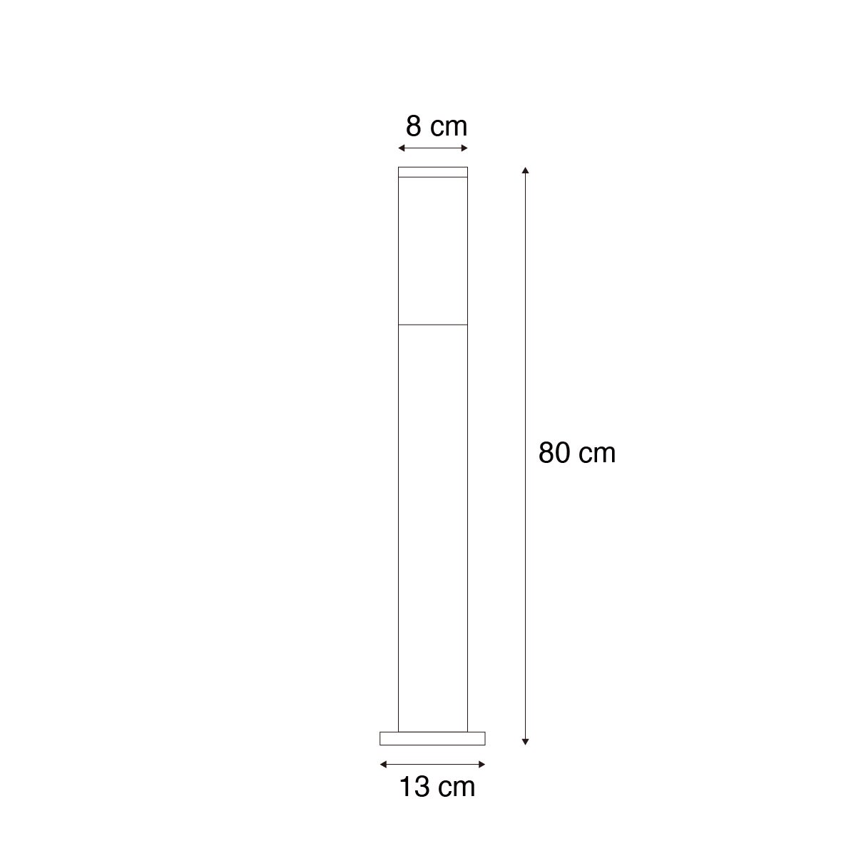 Qazqa moderne borne lumineuse extérieure pour jardin - Malios - marron, max. 15w, e27, 80cm, IP44, rectangulaire - 3