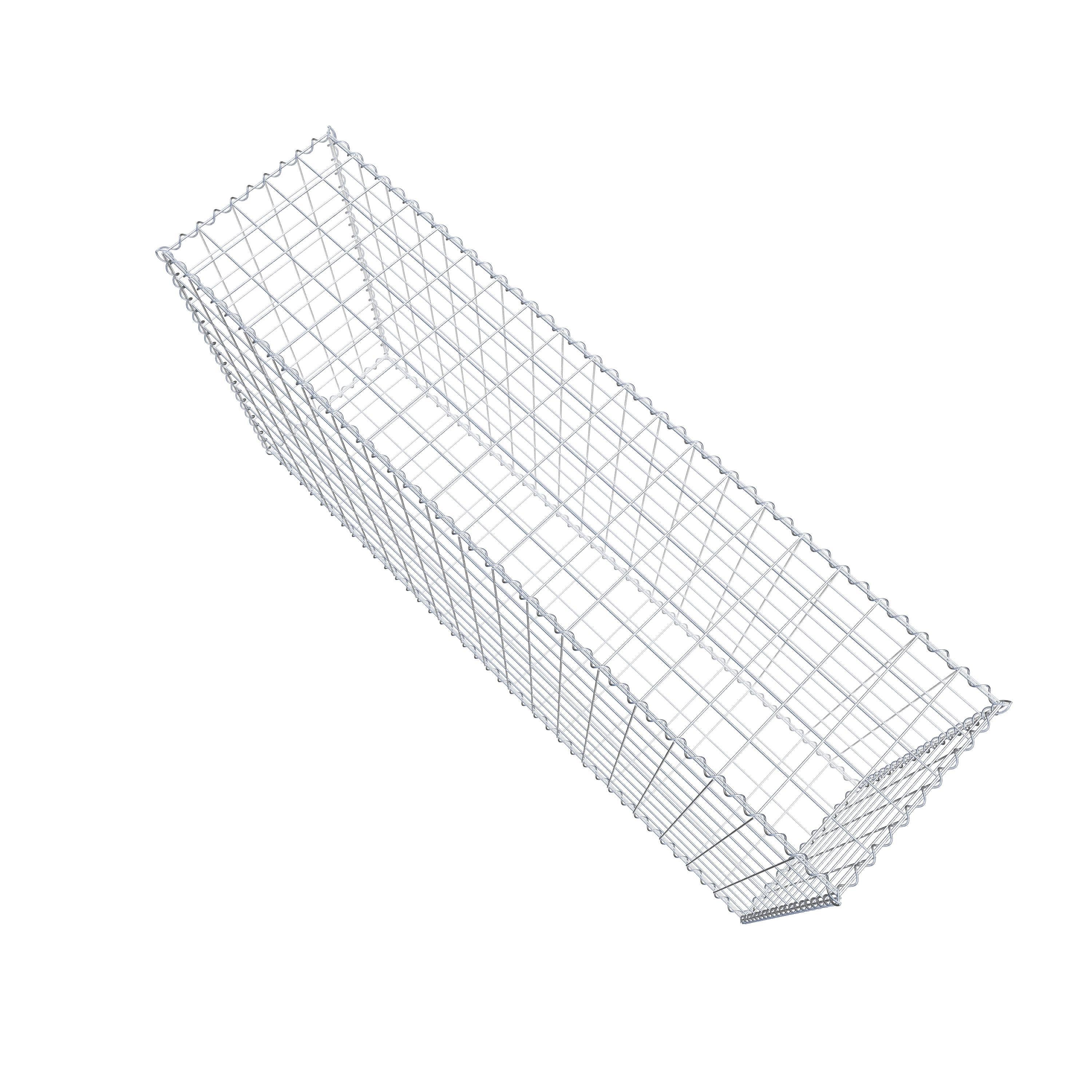Gavión de acero galvanizado 200x100x50cm (LxAxP), malla 10 x 10cm, Espiral, jaula metálica para muro o jardín - 5