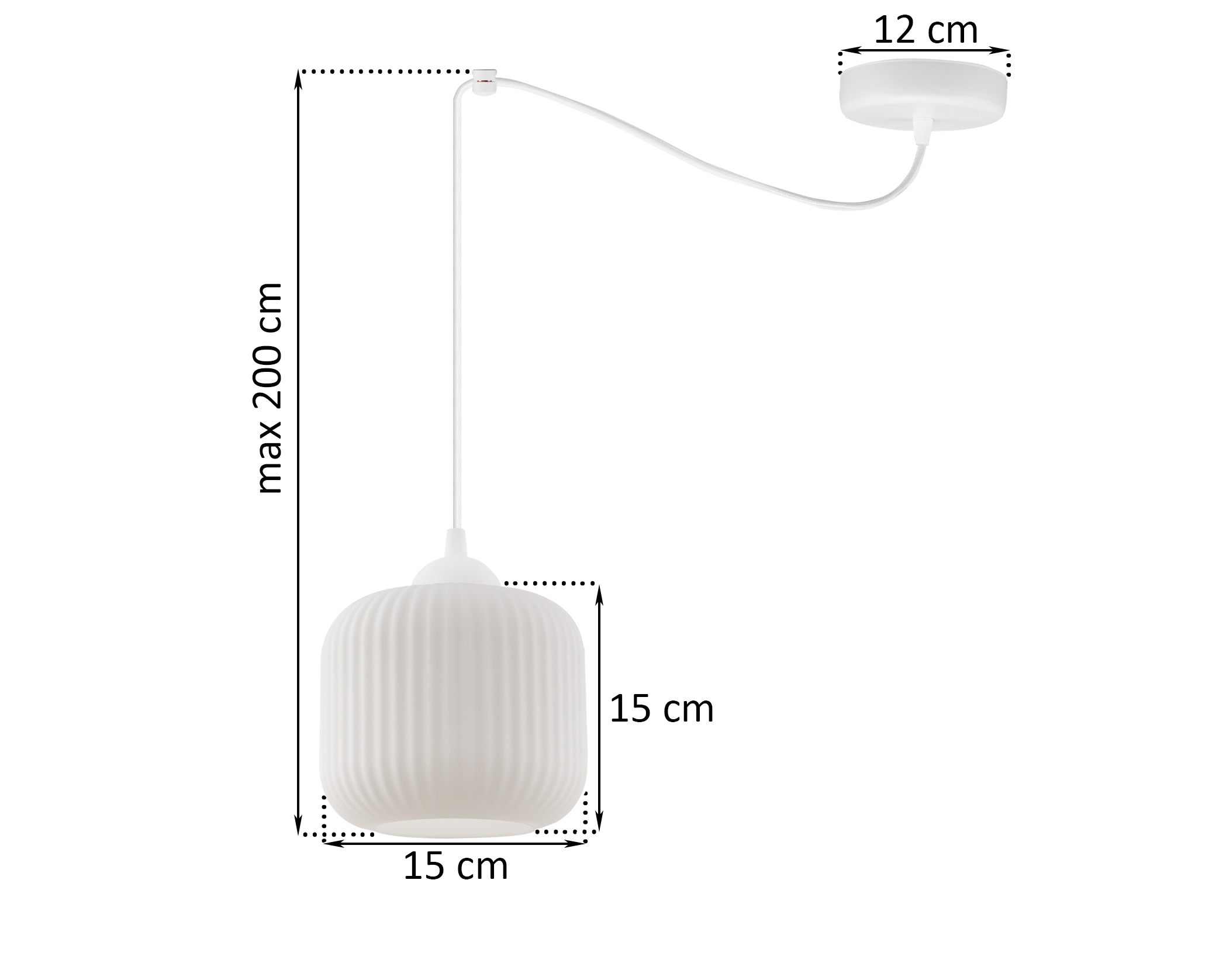Lampa sufitowa wisząca Riffle Pająk loft 1xE27 klosz walec biały Light Home LH - 6
