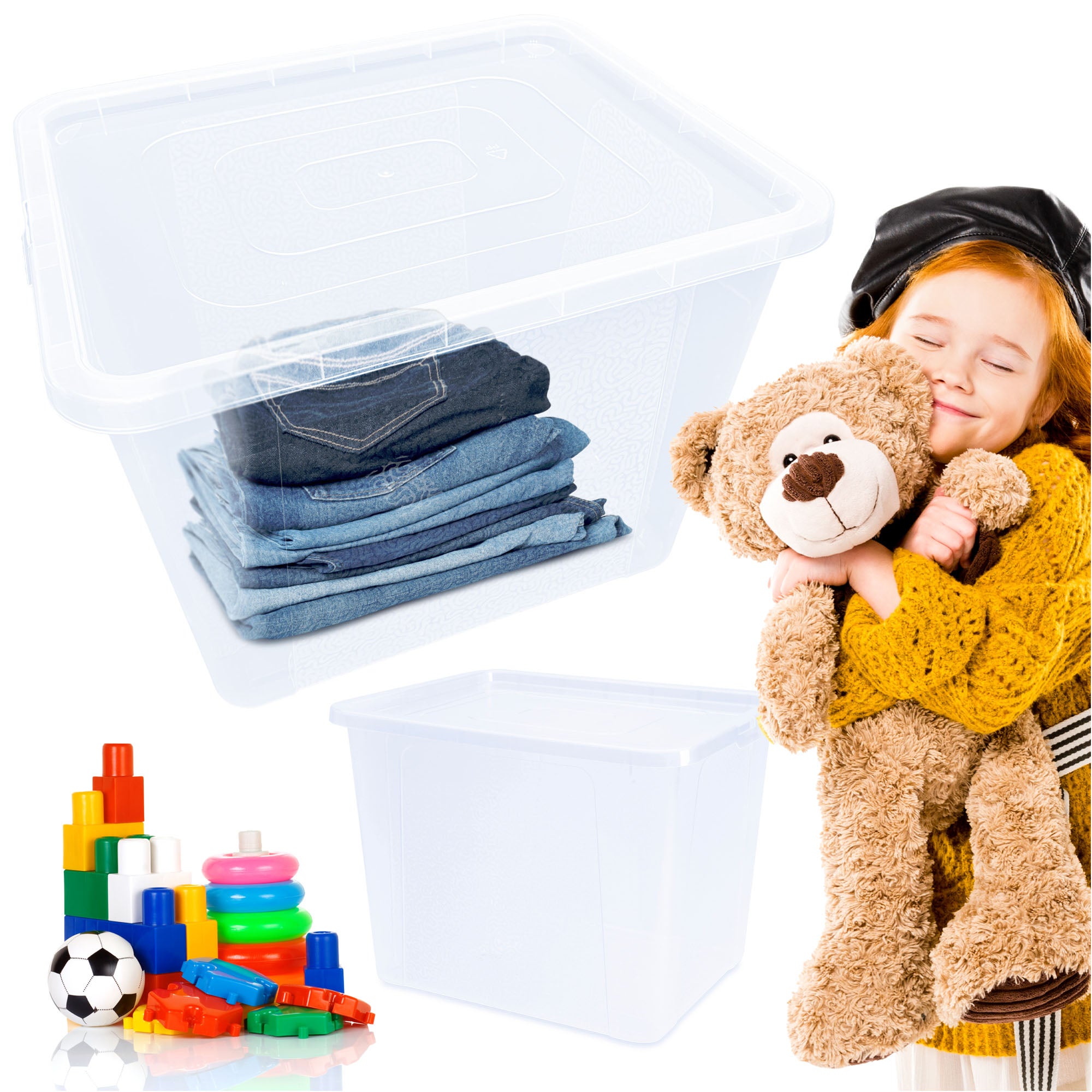 Pojemnik Pudło Plastikowe Pojemniki Z Pokrywą MultiBox 40x33x30 cm, 30 L