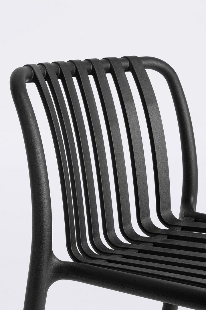 Tabouret d'extérieur en polypropylène résistant aux UV, noir - 6
