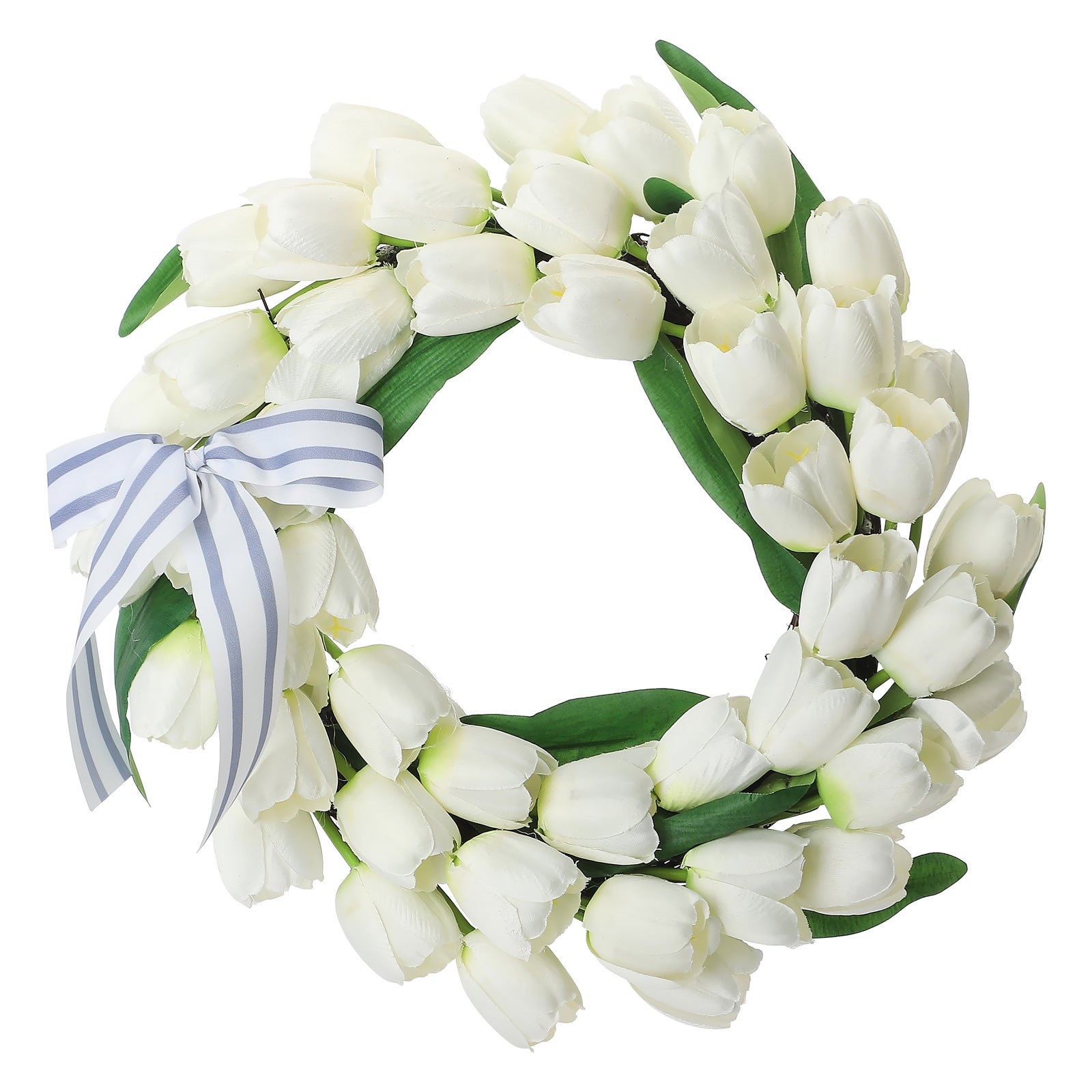 Girlanda z tulipanów 35 cm, jedwabna girlanda wiosenna i letnia z zielonymi liśćmi, girlanda ze sztucznych kwiatów tulipanów
