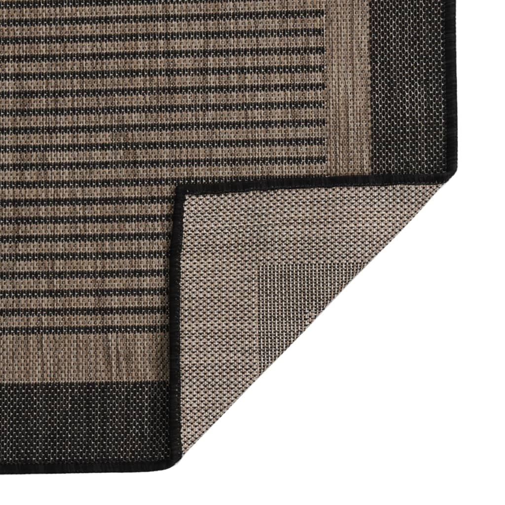 Alfombra de exterior | alfombra de jardín de tejido plano marrón oscuro 80x150 cm cfw310778