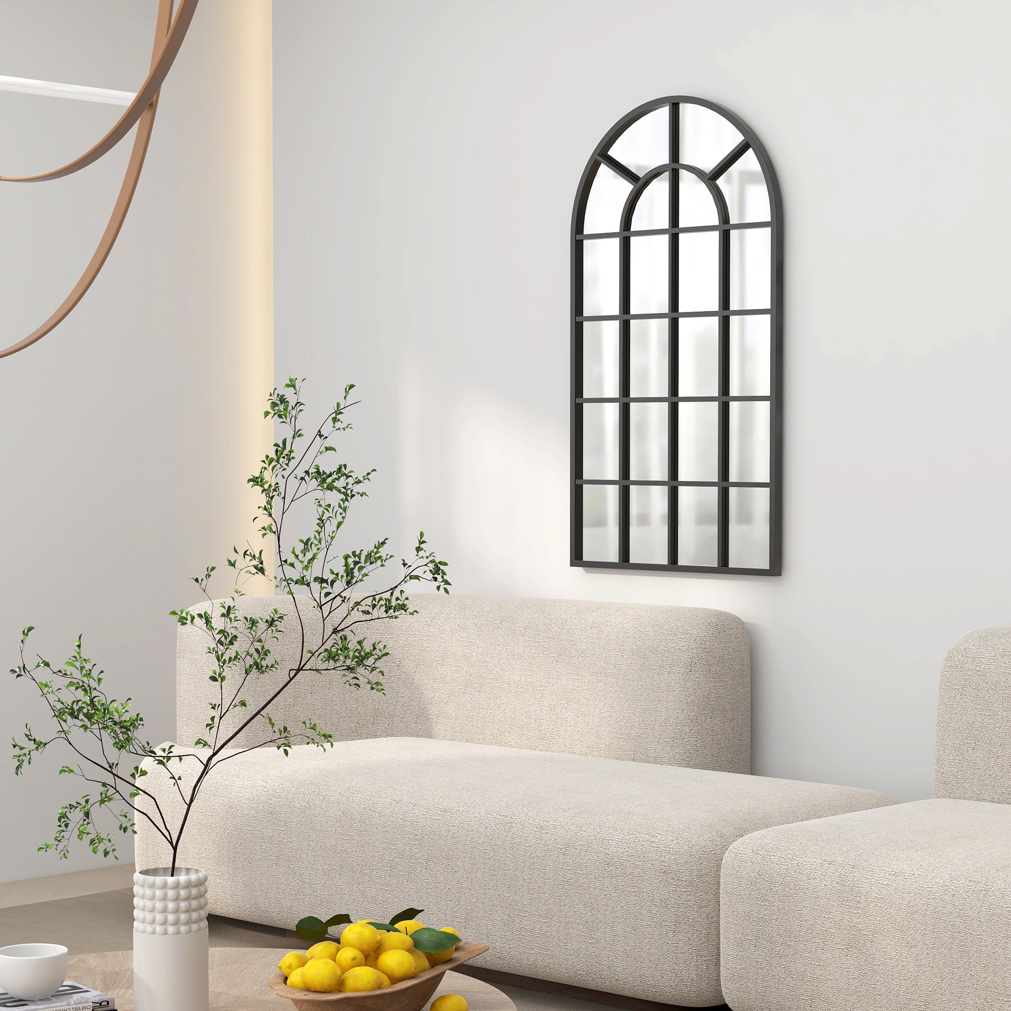 Homcom Espejo De Pared Vidrio, Mdf 65X2.5x110 Cm Negro , Leroy Merlin