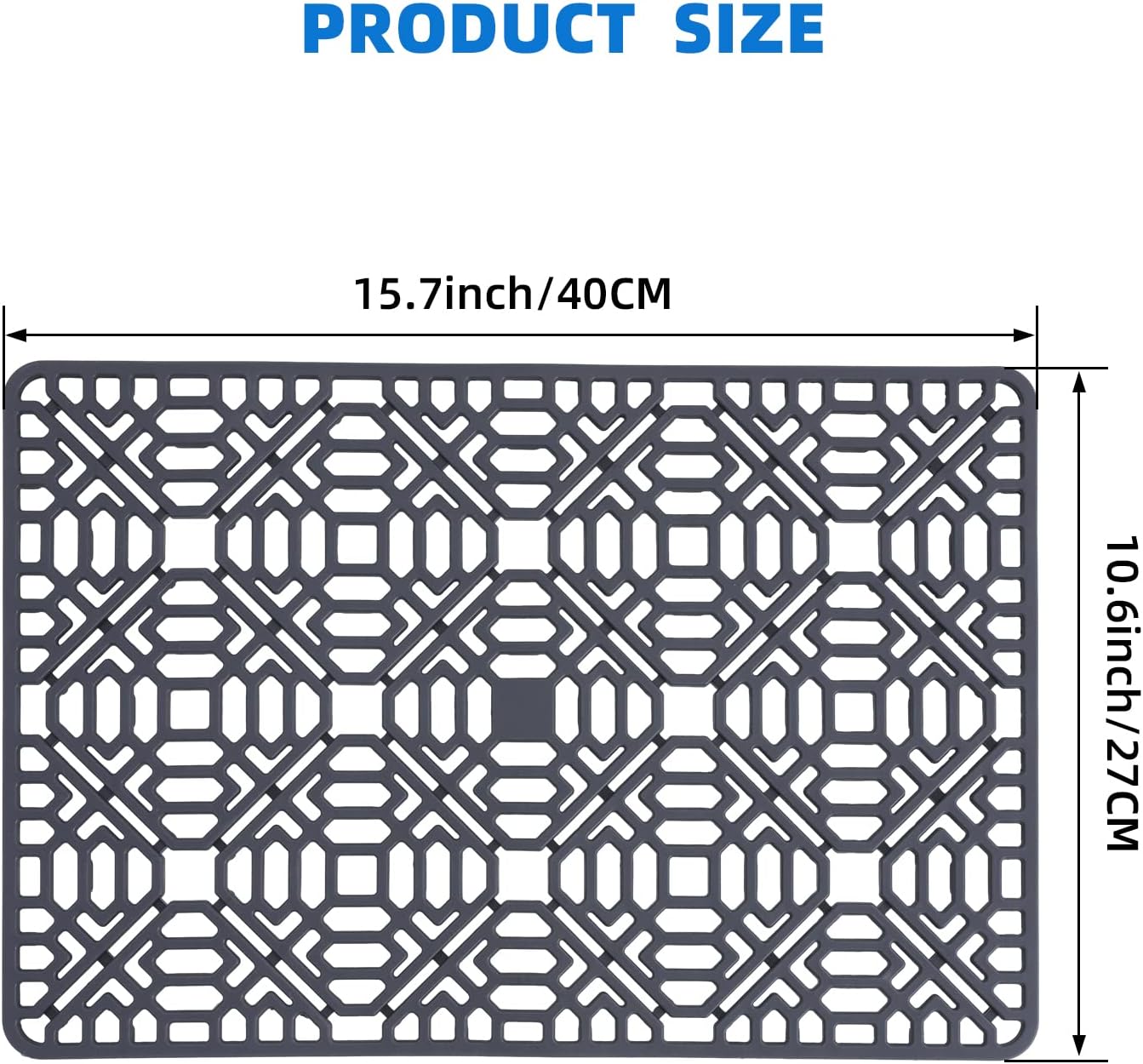Tapis De Séchage Pour Vaisselle 40x30 Cm - Antidérapant, Résistant à La Chaleur (232°C), Design à Rayures Pour Drainage Rapide - Silicone Facile à Nettoyer