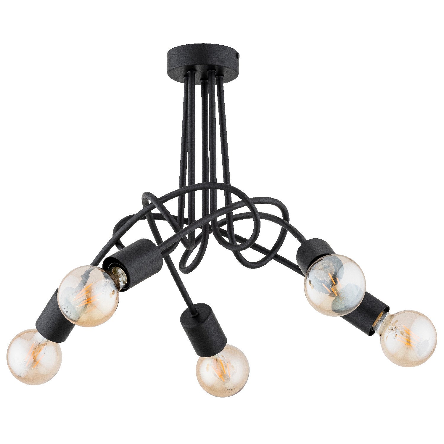 Lampa sufitowa wisząca Disel czarna 5xE27x15W wym: 37 x 54 x 54 cm metal Alfa