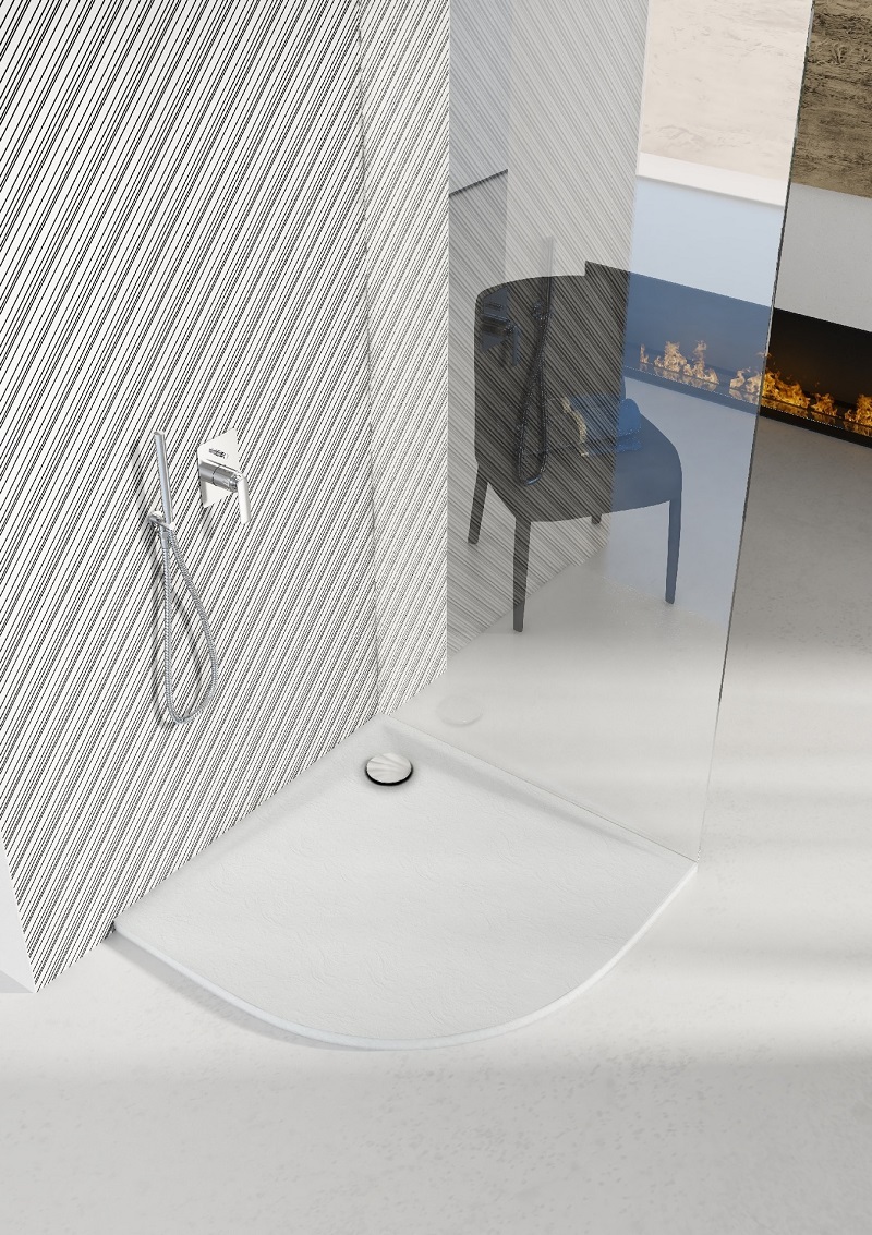 Receveur de douche extraplat rectangulaire blanc 70x120 cm Clay