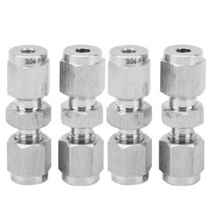 2 Raccordi Dritti A Compressione In Acciaio Inox 304 – Diametro Interno 10 Mm, Antiperdita Per Idraulica E Aria