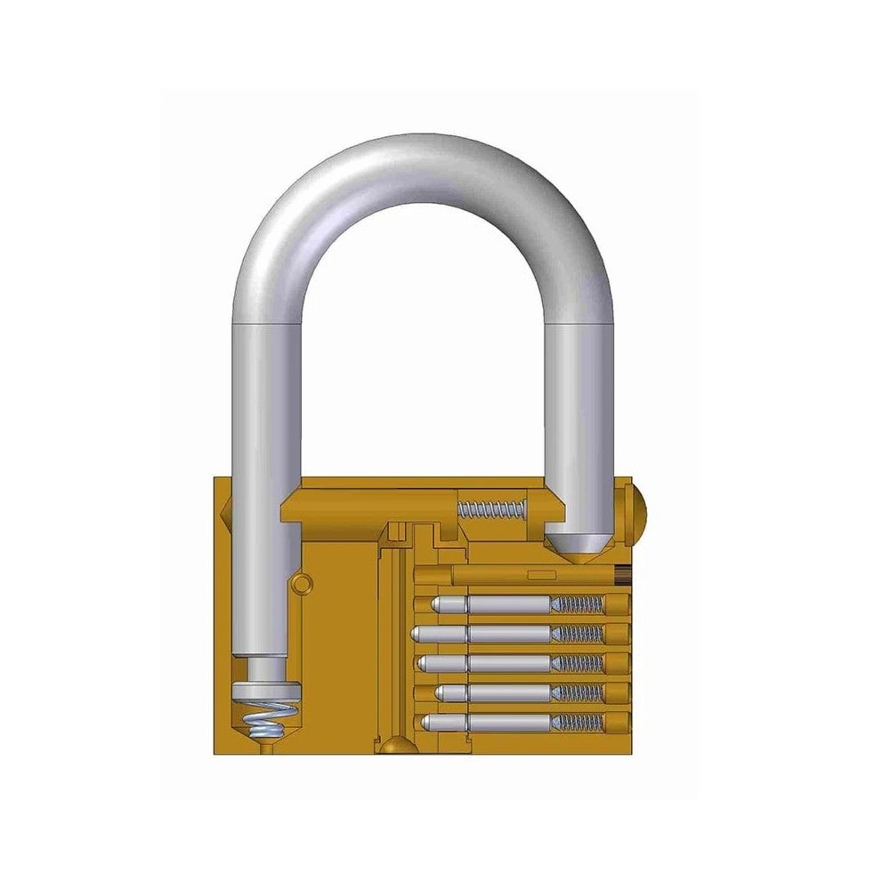 Lince Lucchetto 30mm In Ottone Lucidato Con Arco In Acciaio Inox - Antiruggine Per Armadietti E Cassetti - 4