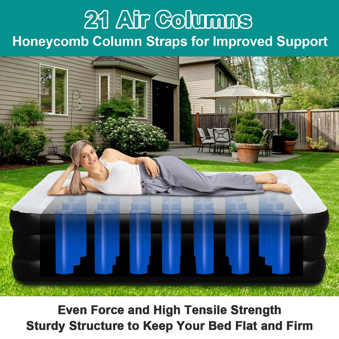 Matelas Gonflable 1 Personnes avec Pompe électrique intégrée, Gonflage en Moins de 3 Min - 4