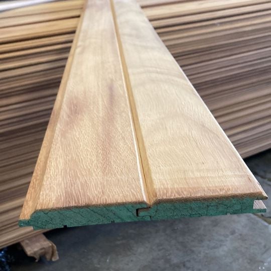 Pack 10 lamas (1,62 m2/caja) revestimiento de Pared o Techo machihembrado de Iroko 1,5 x 9 x 180 cm - 2