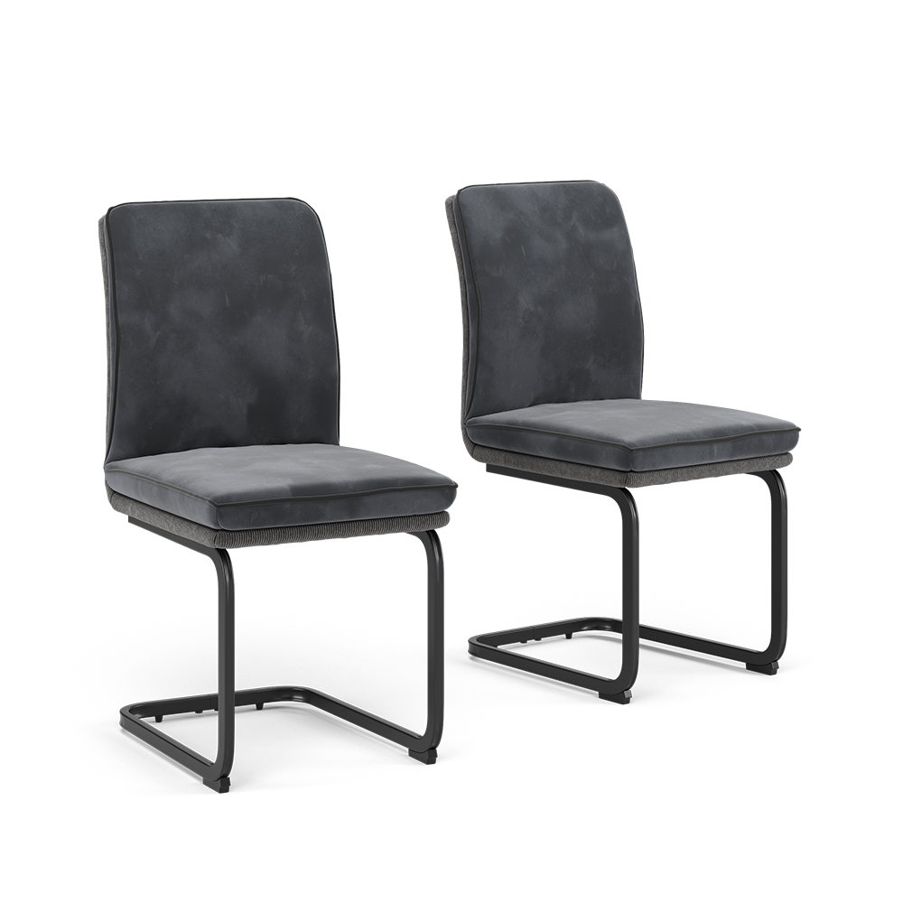 Vicco Krzesło wspornikowe Eleganza, Antracyt, Zestaw 2 sztuk
