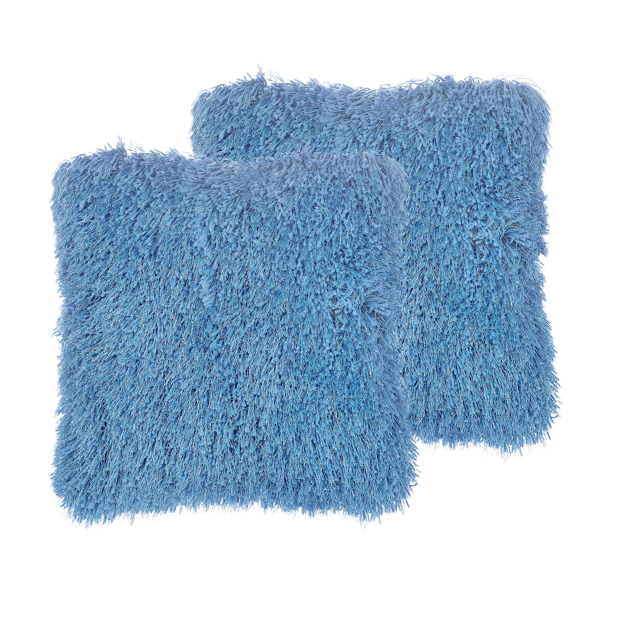 Beliani conjunto de 2 cojines decorativos cide 45 x 45 cm azul liso