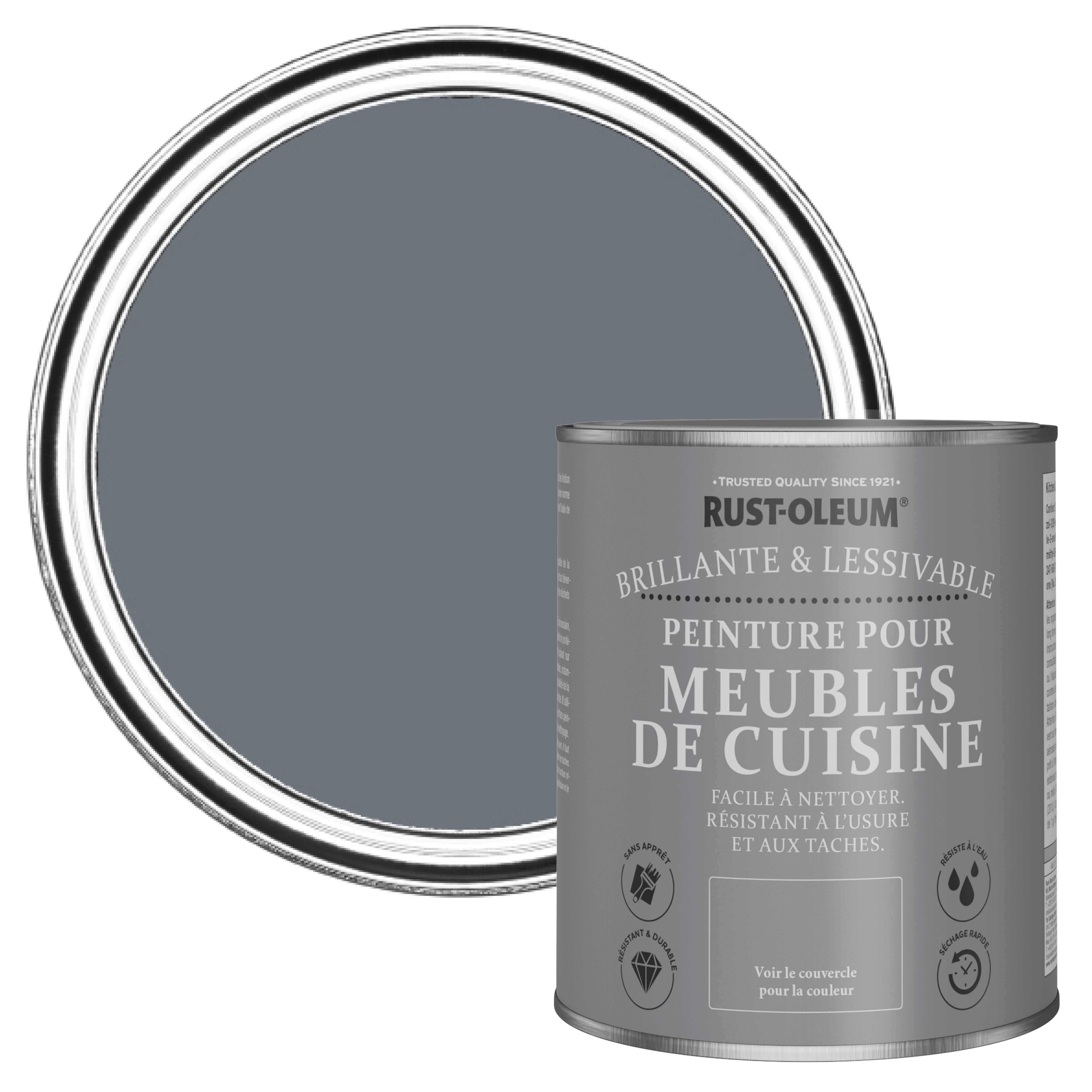 Peinture Aérosol Rust-Oleum Hard Hat 2186 - Haute Performance, Finition Brillante Gris Ardoise RAL