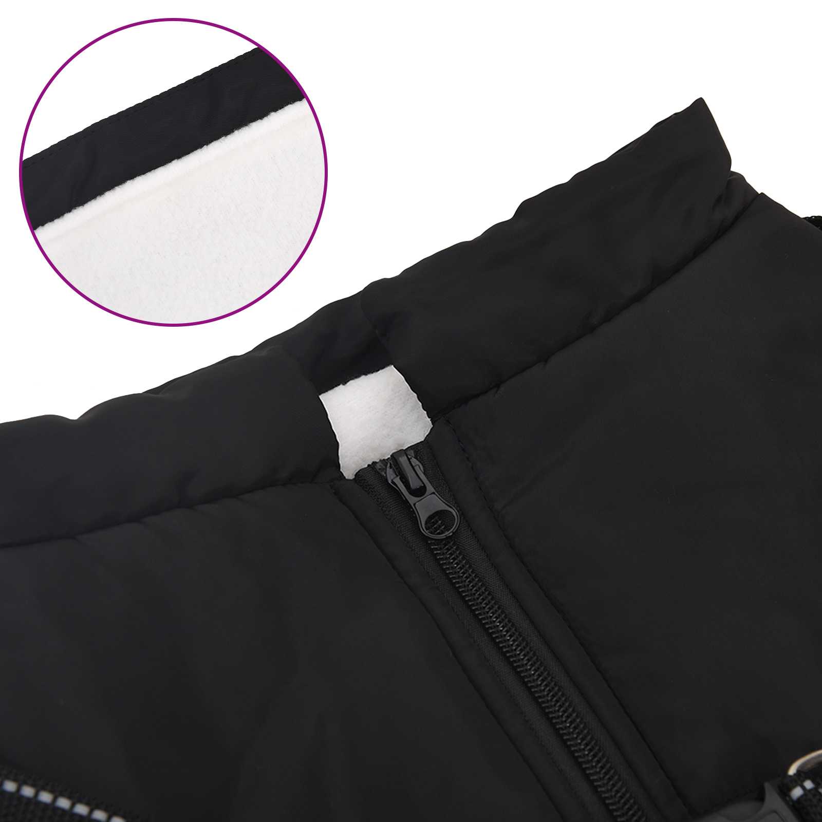 Abrigo para Perros Negro L48 Vellón y poliéster vidaXL - 7