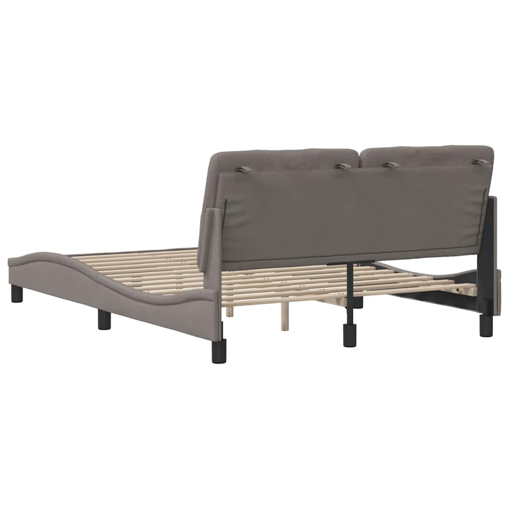 Cadre de lit sans matelas en tissu taupe pour la chambre, 120 × 200 cm - 9