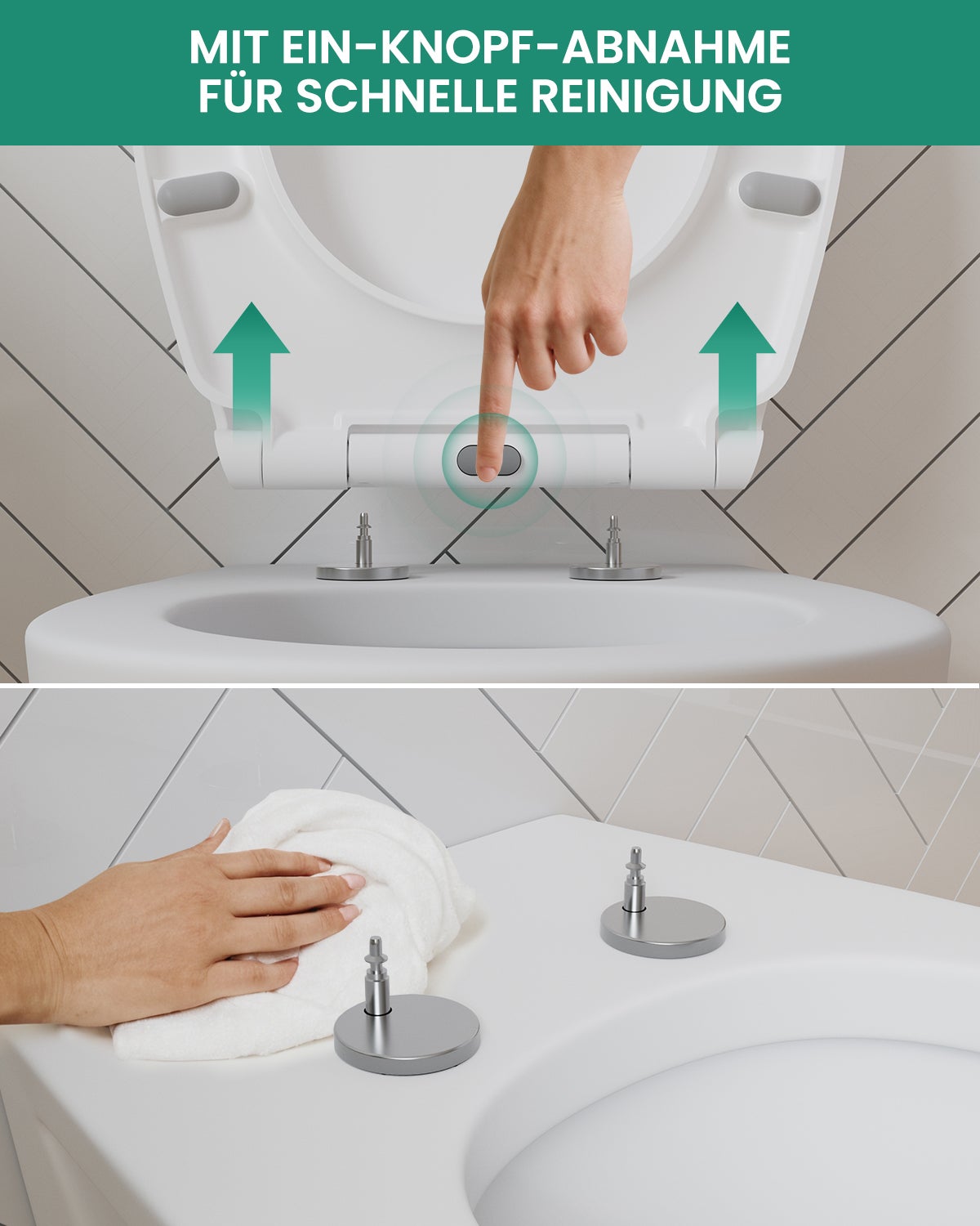 Sedile WC Cecipa max con freno anticaduta, sedile WC a forma di O, coperchio WC bianco per bagno - 4