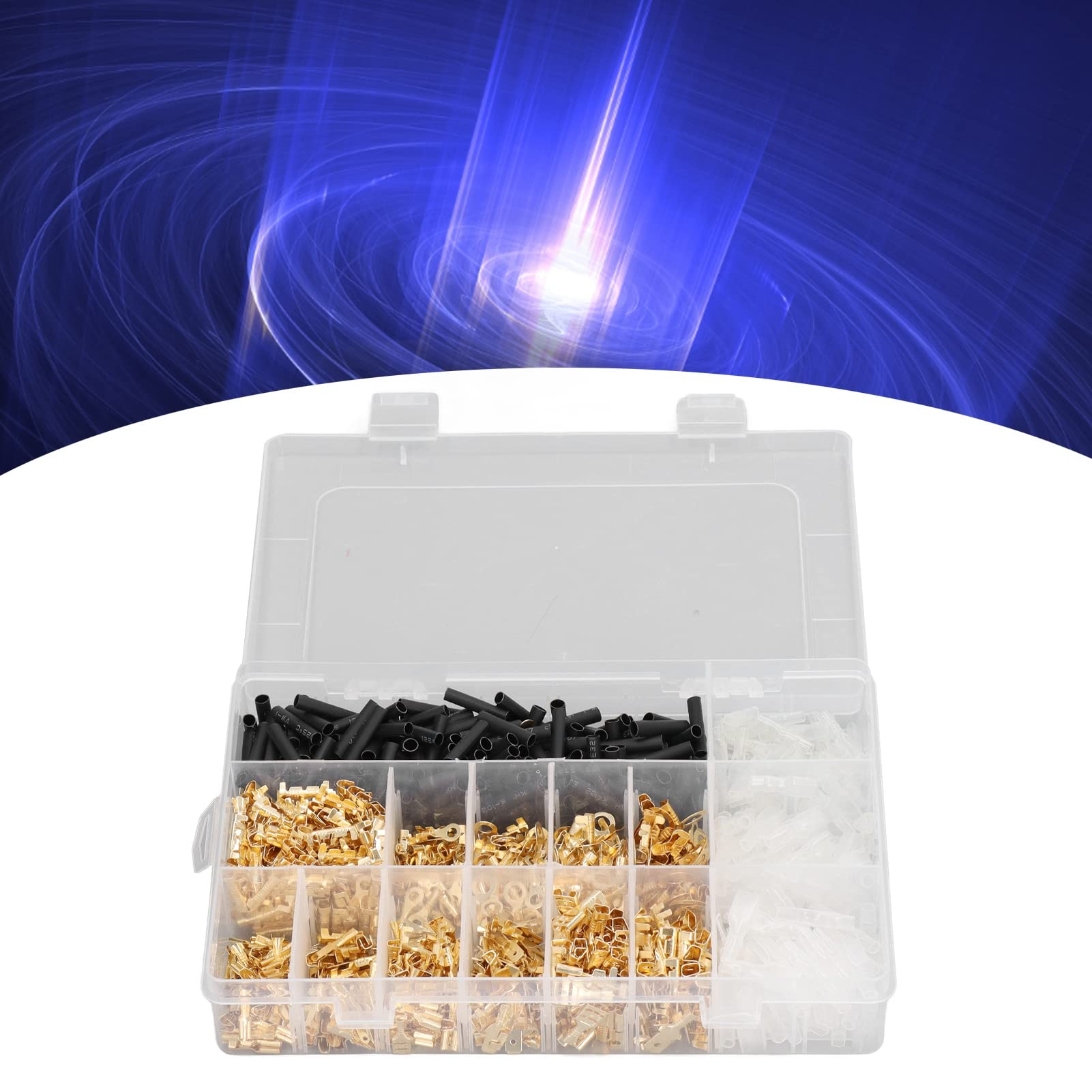 1050 pezzi terminale filo 2,8 mm 4,8 mm 6,3 mm maschio femmina anello connettore a forcella kit set - 2